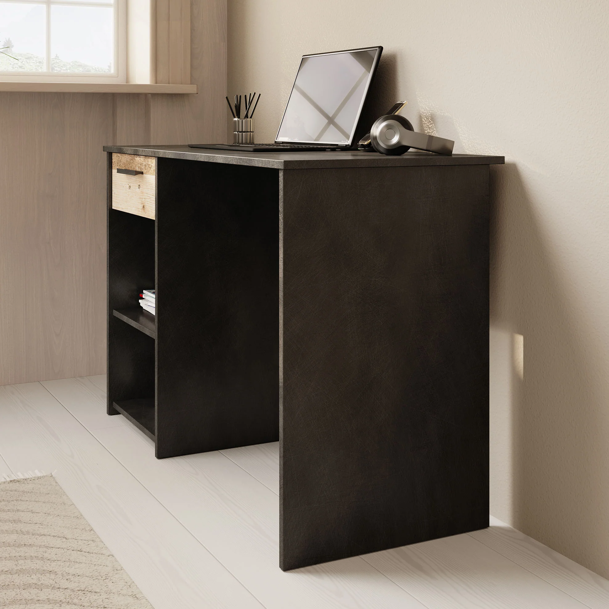 Hyatt - Bureau - Eiken/wit - 156x55 cm - Image 4