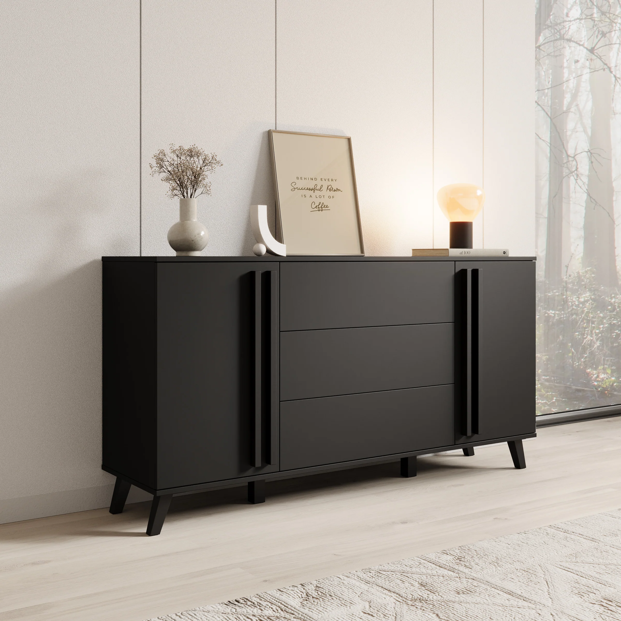 Hydra - Dressoir - Zwart - 150x40x78 cm