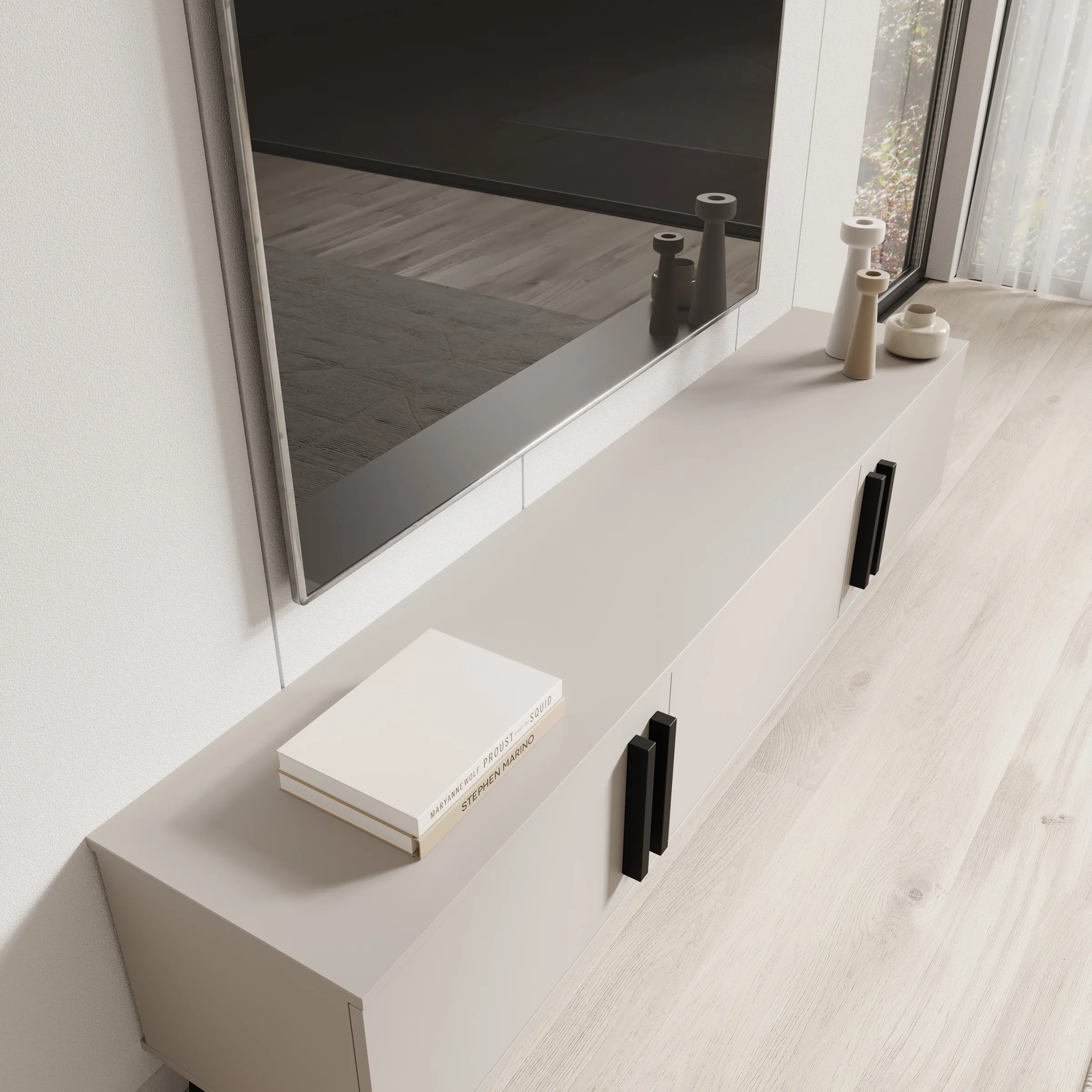 Hydra - TV-Meubel - Beige - 180x33x40 cm - Image 5