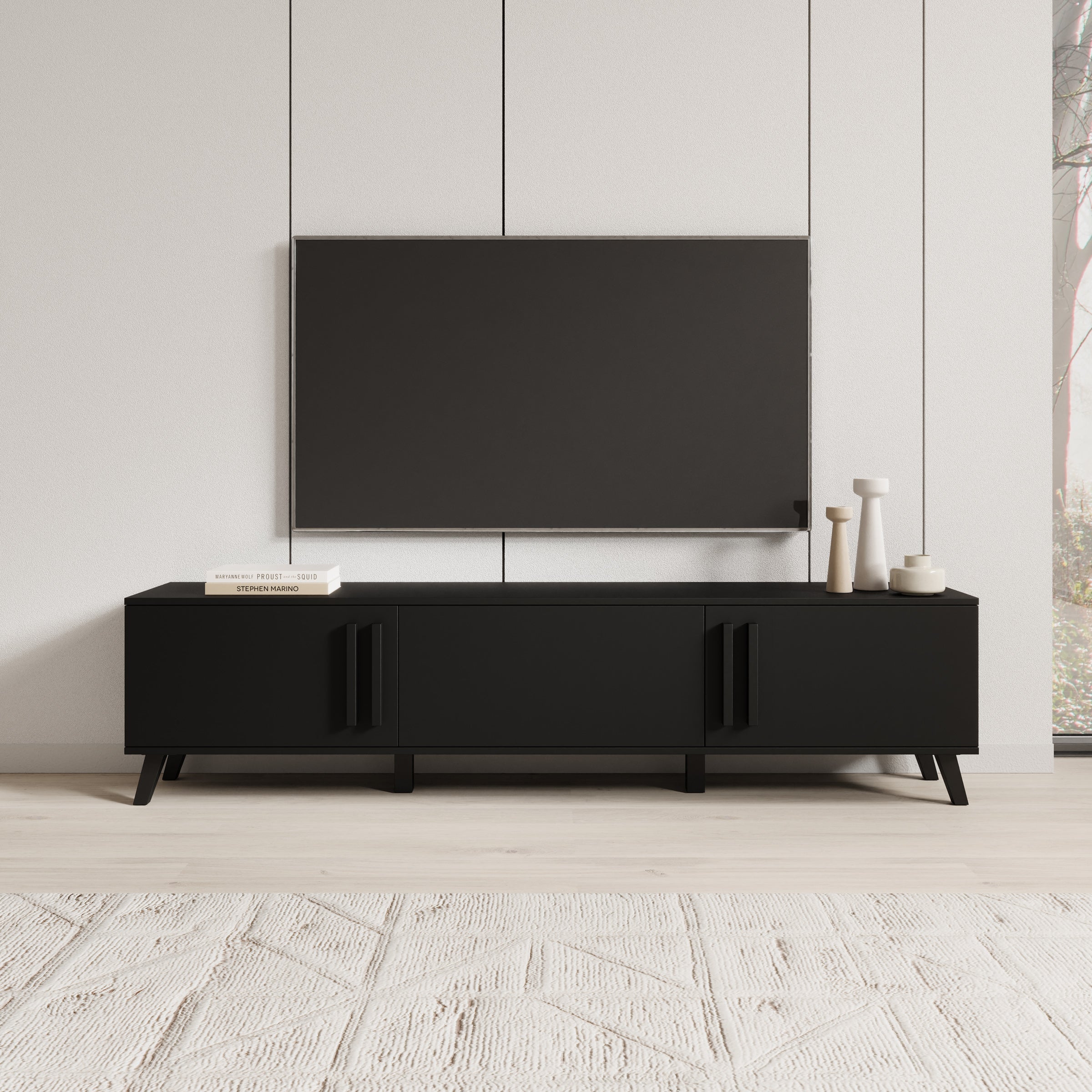 Hydra - TV-Meubel - Zwart - 180x33x40 cm - Image 3