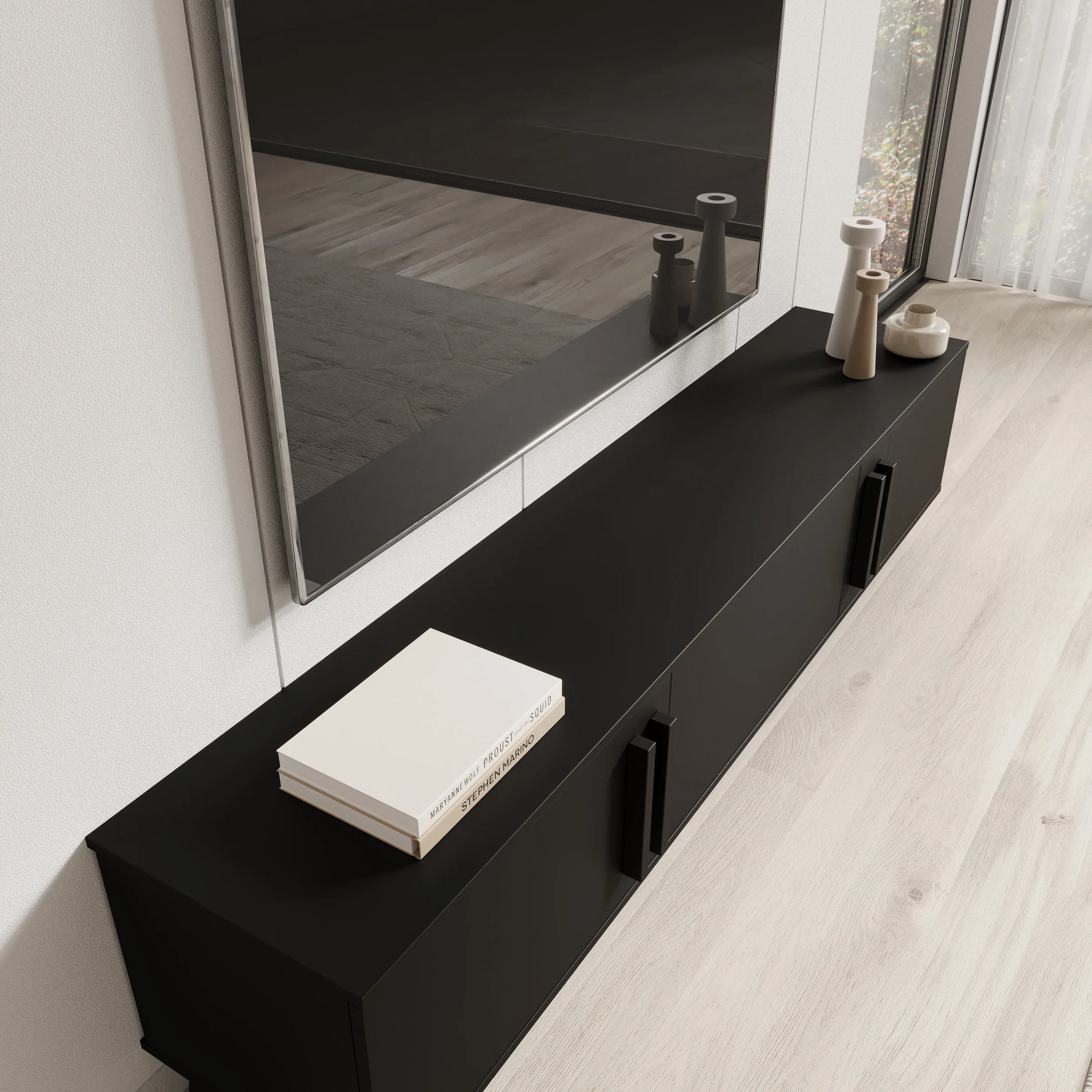 Hydra - TV-Meubel - Zwart - 180x33x40 cm - Image 5
