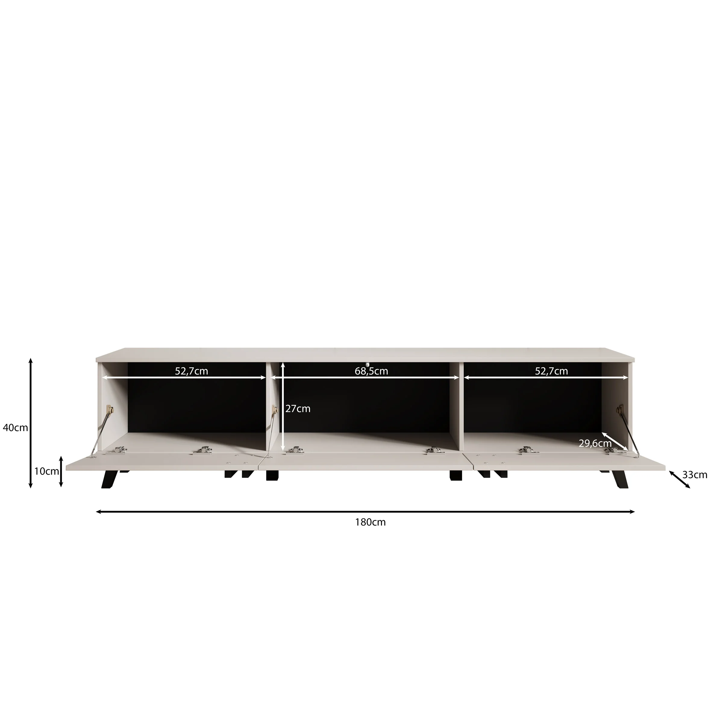 Hydra - TV-Meubel - Zwart - 180x33x40 cm - Image 6
