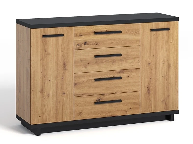 Incala - Dressoir - Eiken/zwart - 135x40x90 cm - Image 5