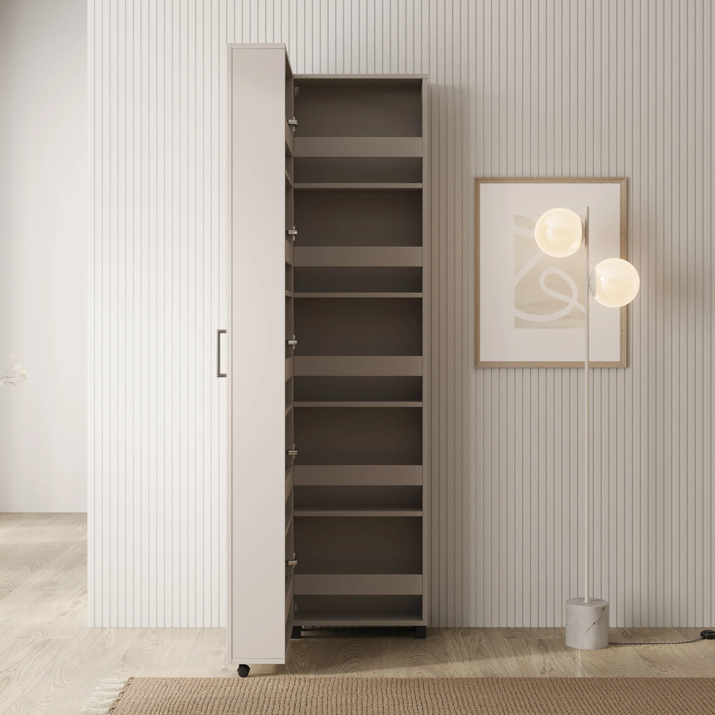 Inverly - Schoenenkast - Beige - 46x33x185 cm - Image 2