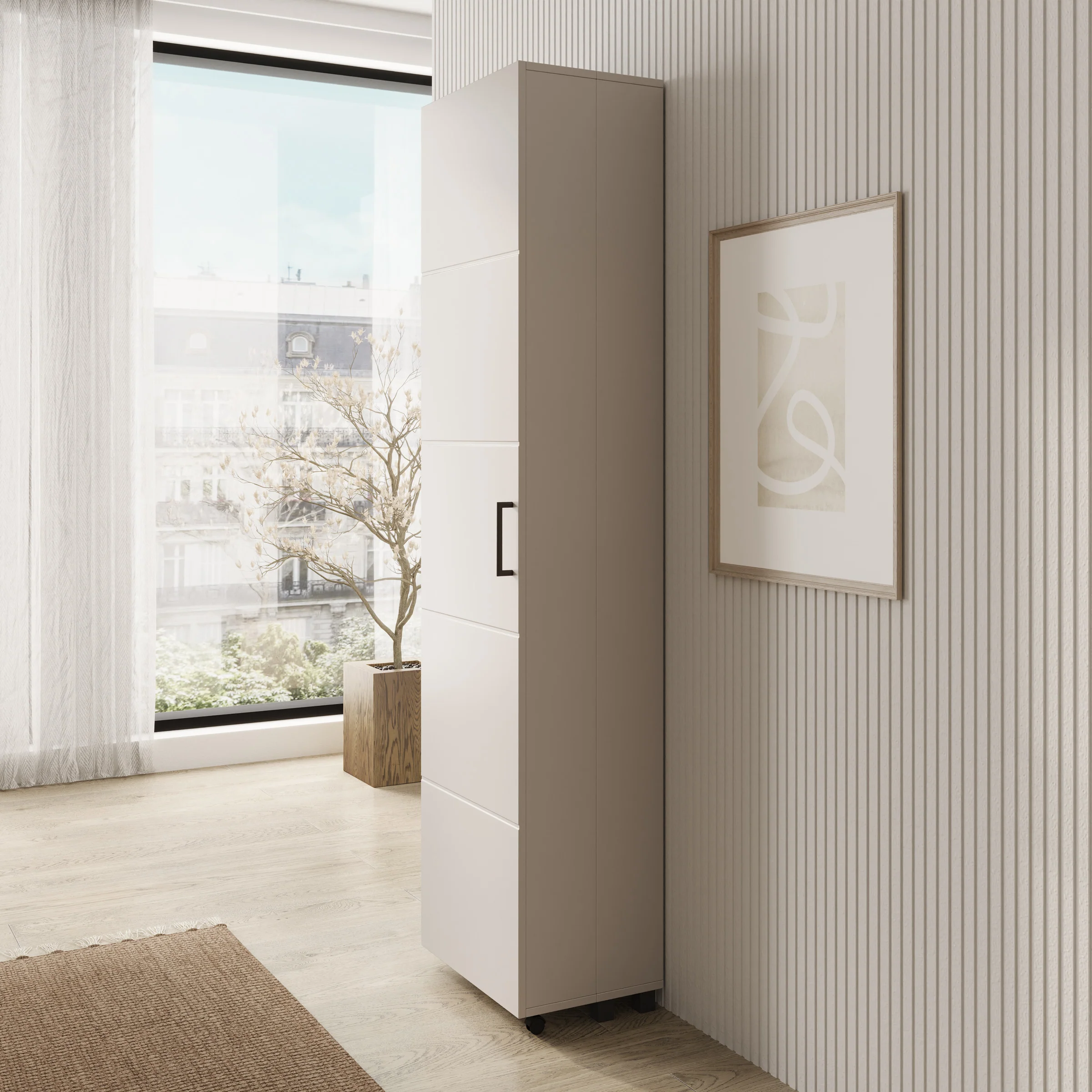 Inverly - Schoenenkast - Beige - 46x33x185 cm - Image 4