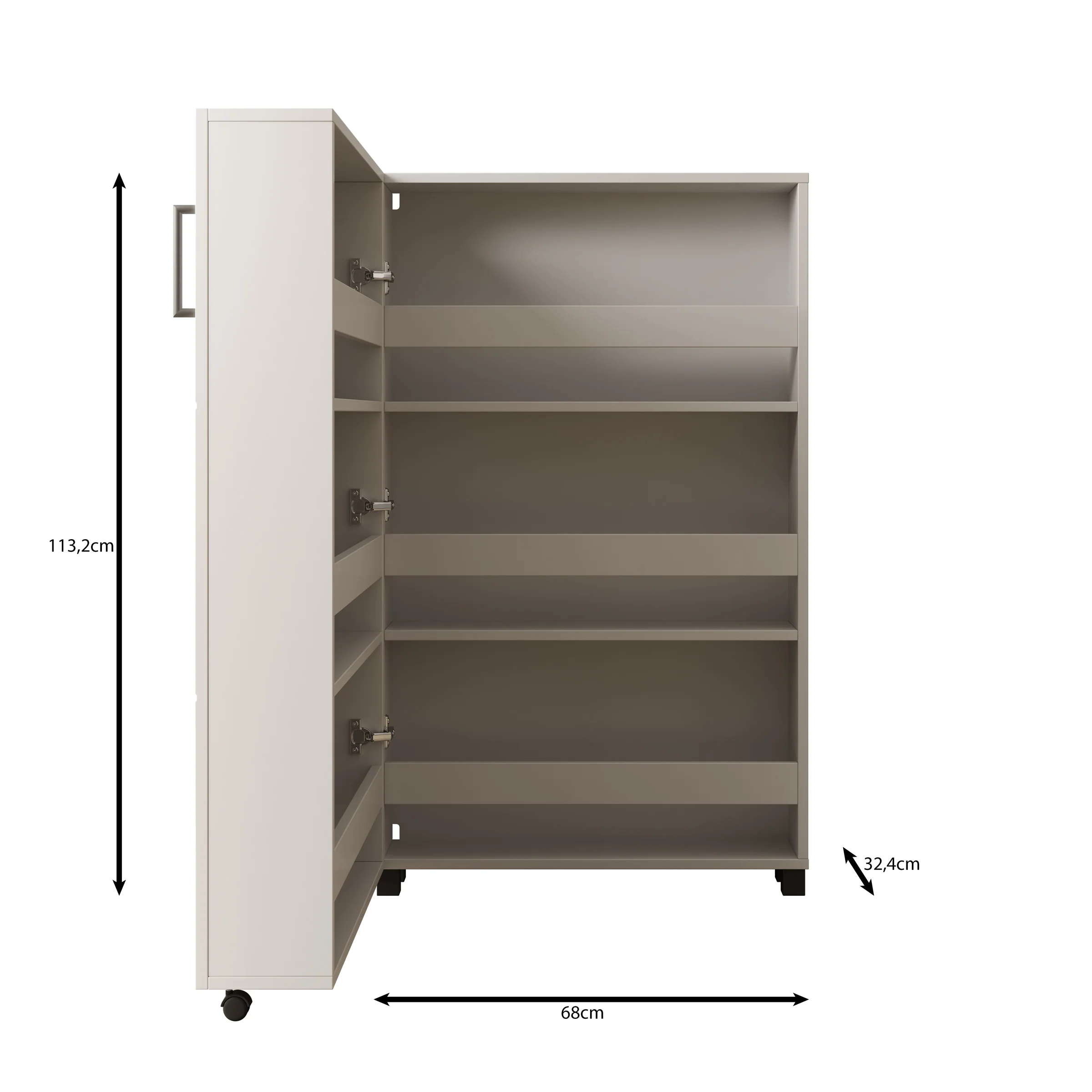 Inverly - Schoenenkast - Beige - 68x33x113 cm - Image 6