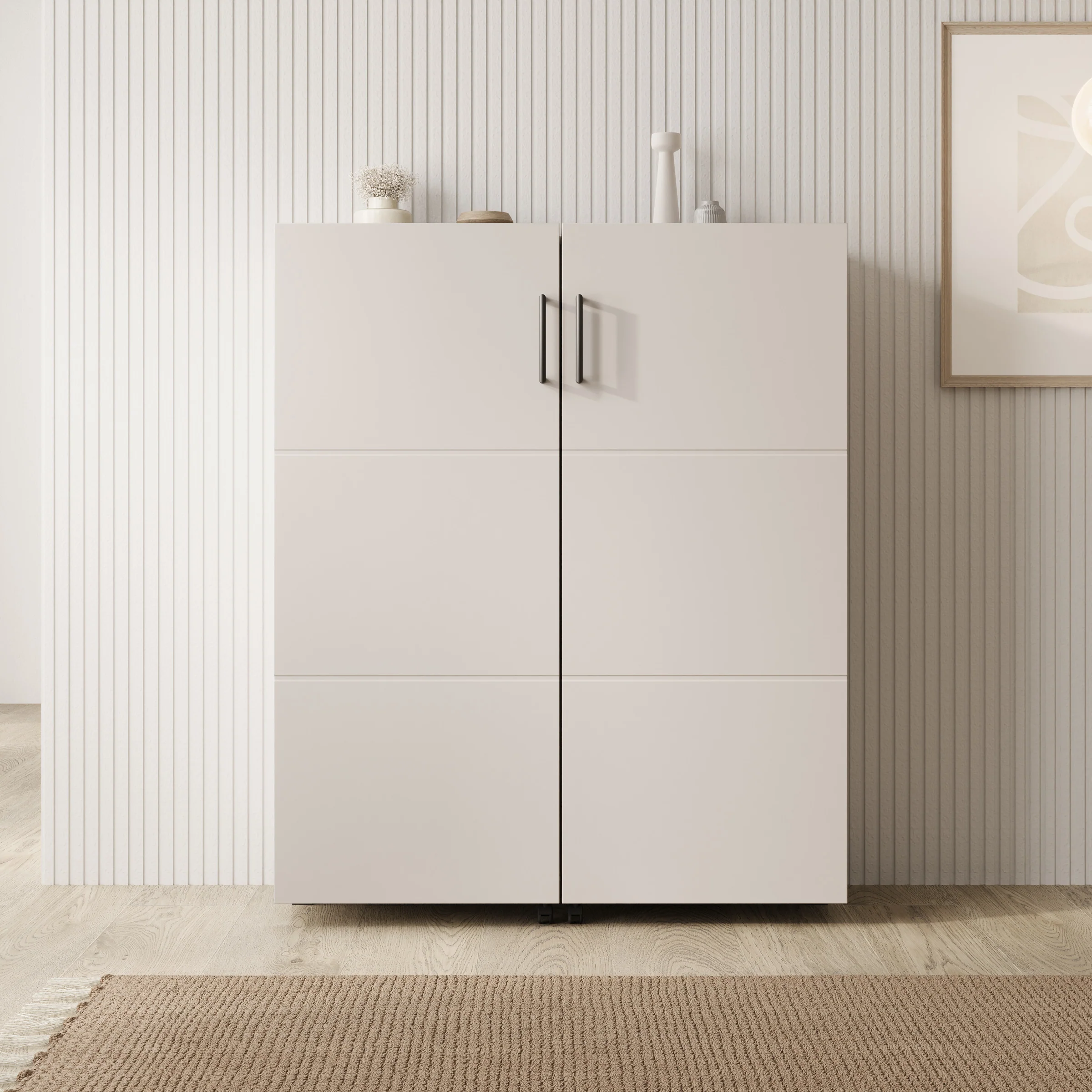 Inverly - Schoenenkast - Beige - 92x33x113 cm - Image 3