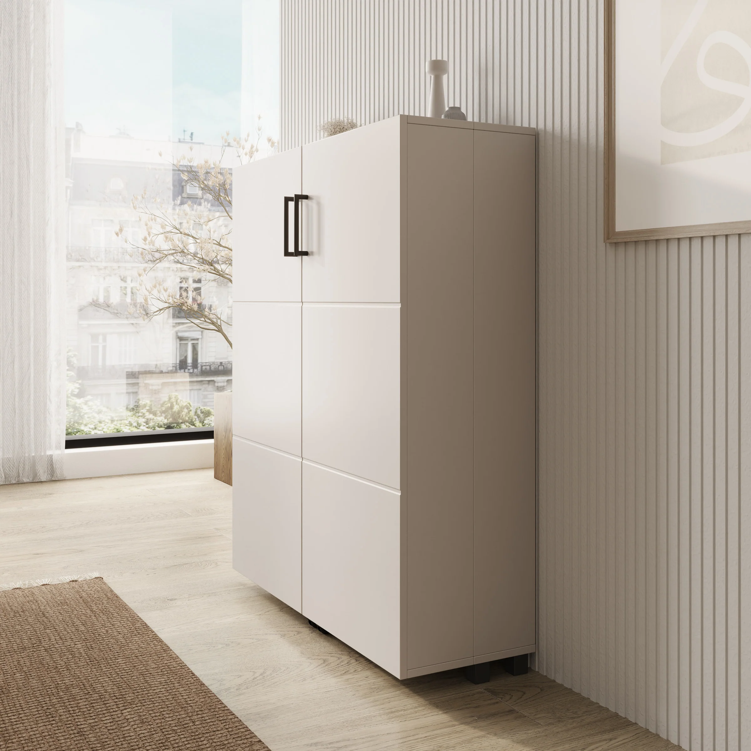 Inverly - Schoenenkast - Beige - 92x33x113 cm - Image 4