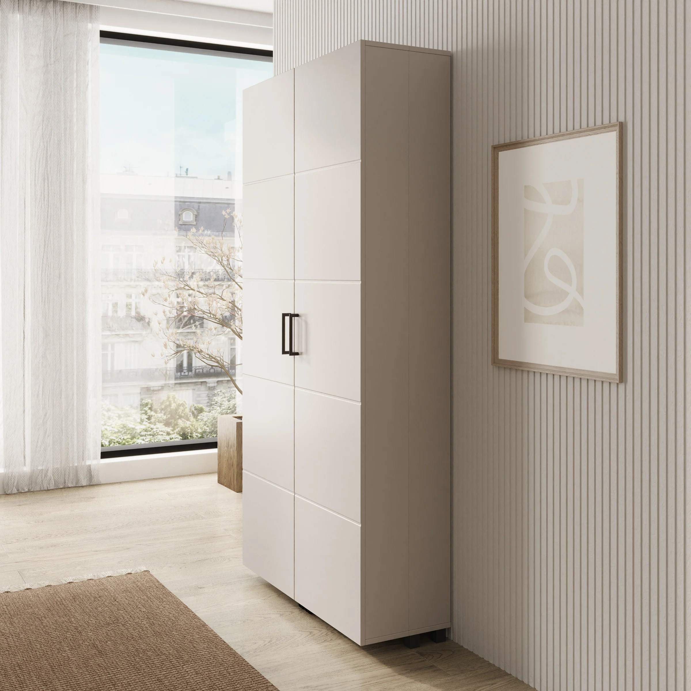 Inverly - Schoenenkast - Beige - 92x33x185 cm - Image 4