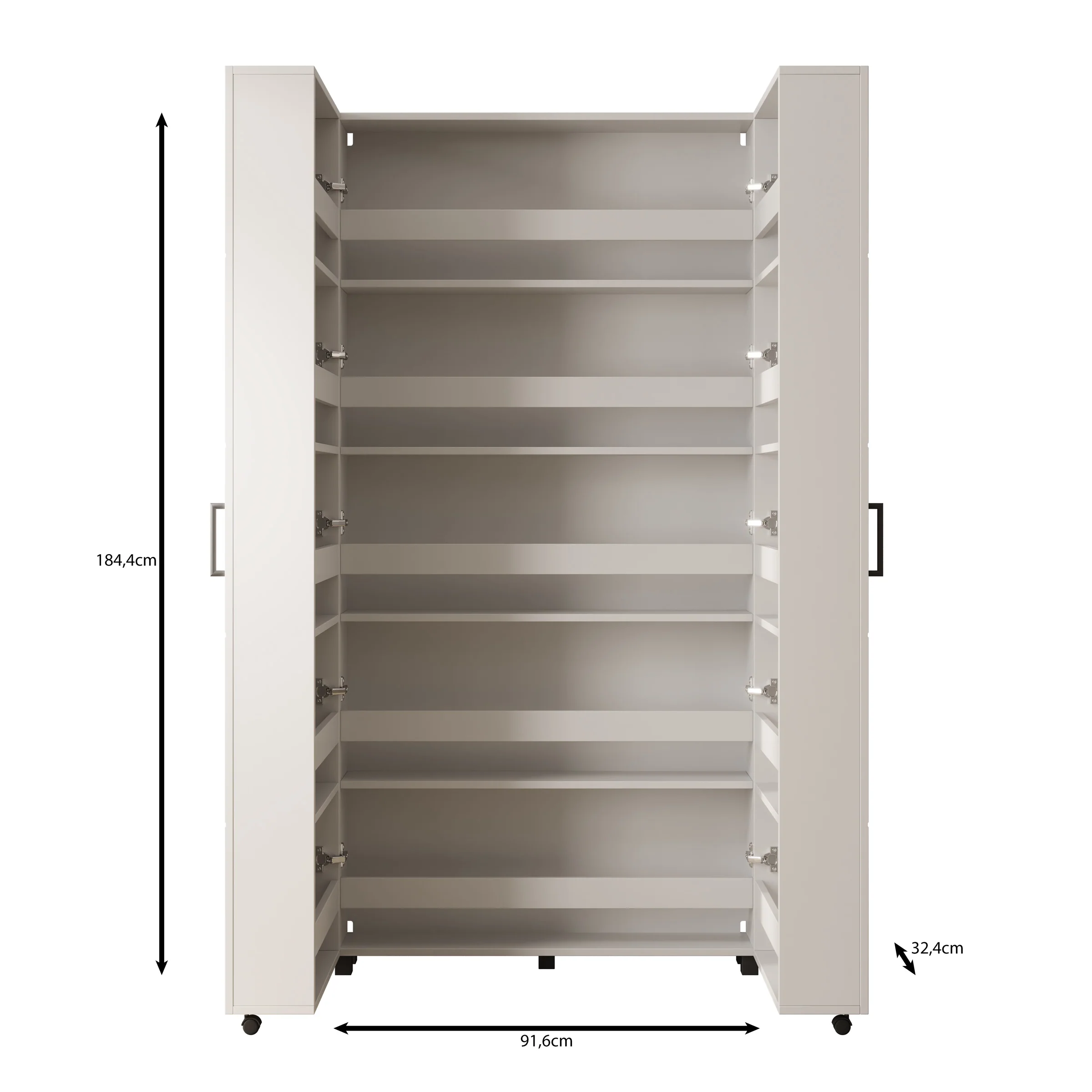 Inverly - Schoenenkast - Beige - 92x33x185 cm - Image 5