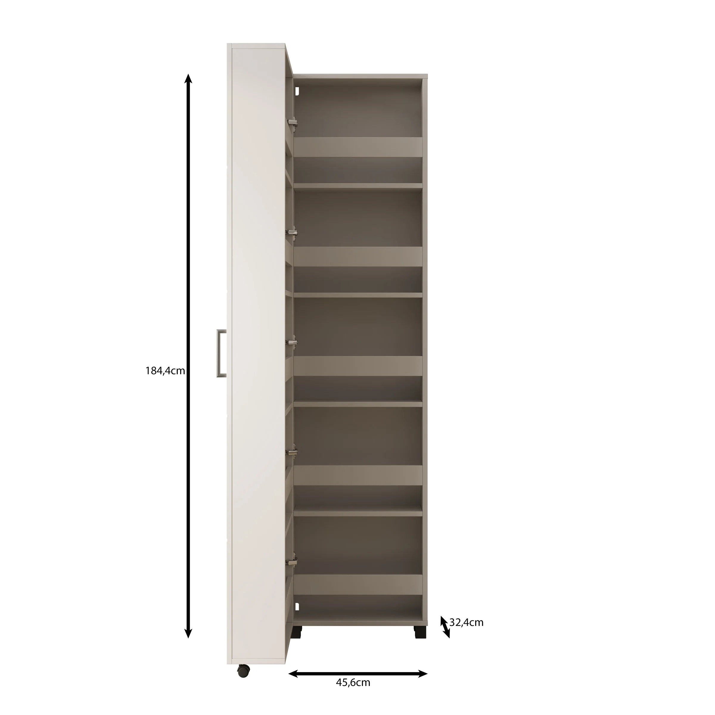 Inverly - Schoenenkast - Eikenpatroon - 46x33x185 cm - Image 5