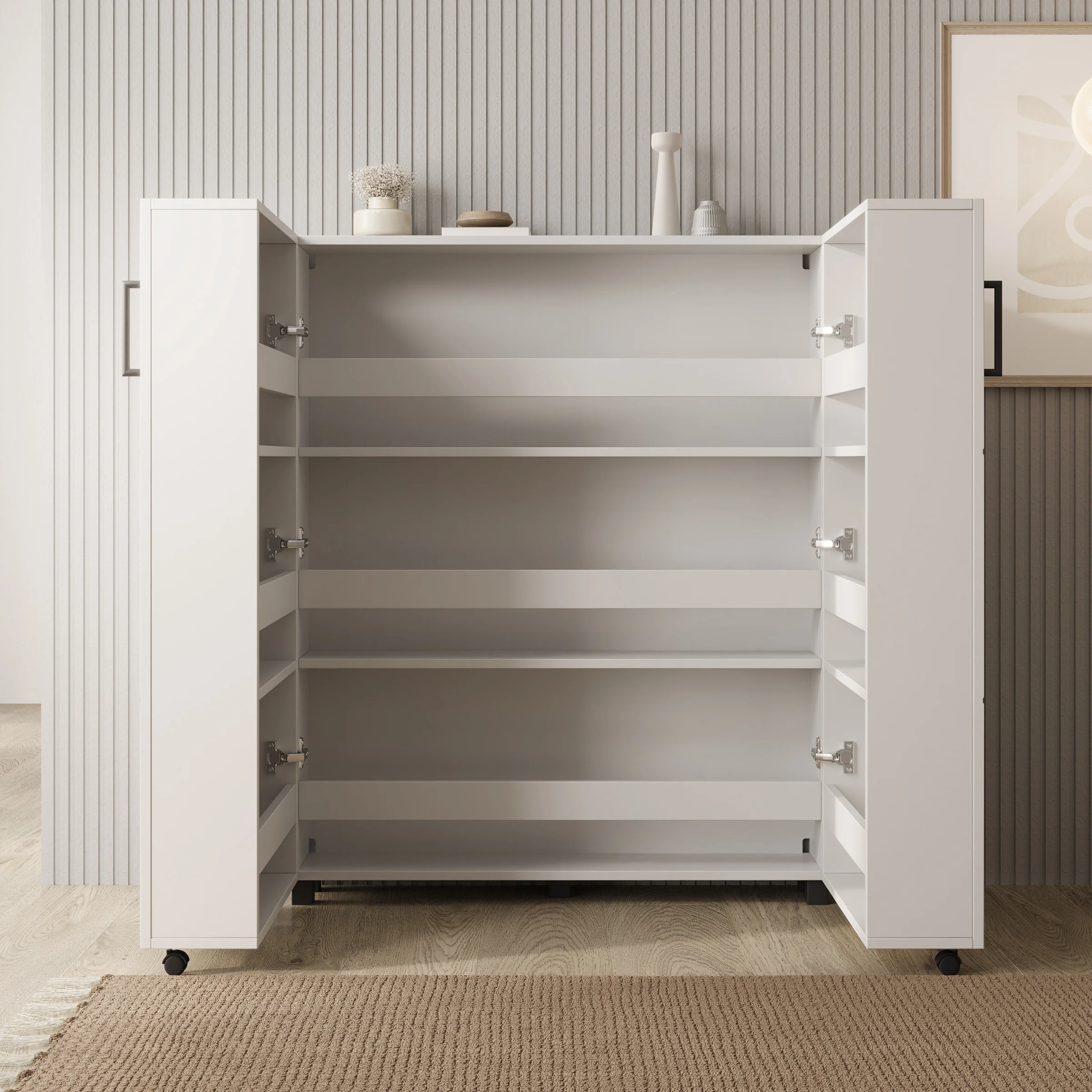 Inverly - Schoenenkast - Wit - 92x33x113 cm - Image 2