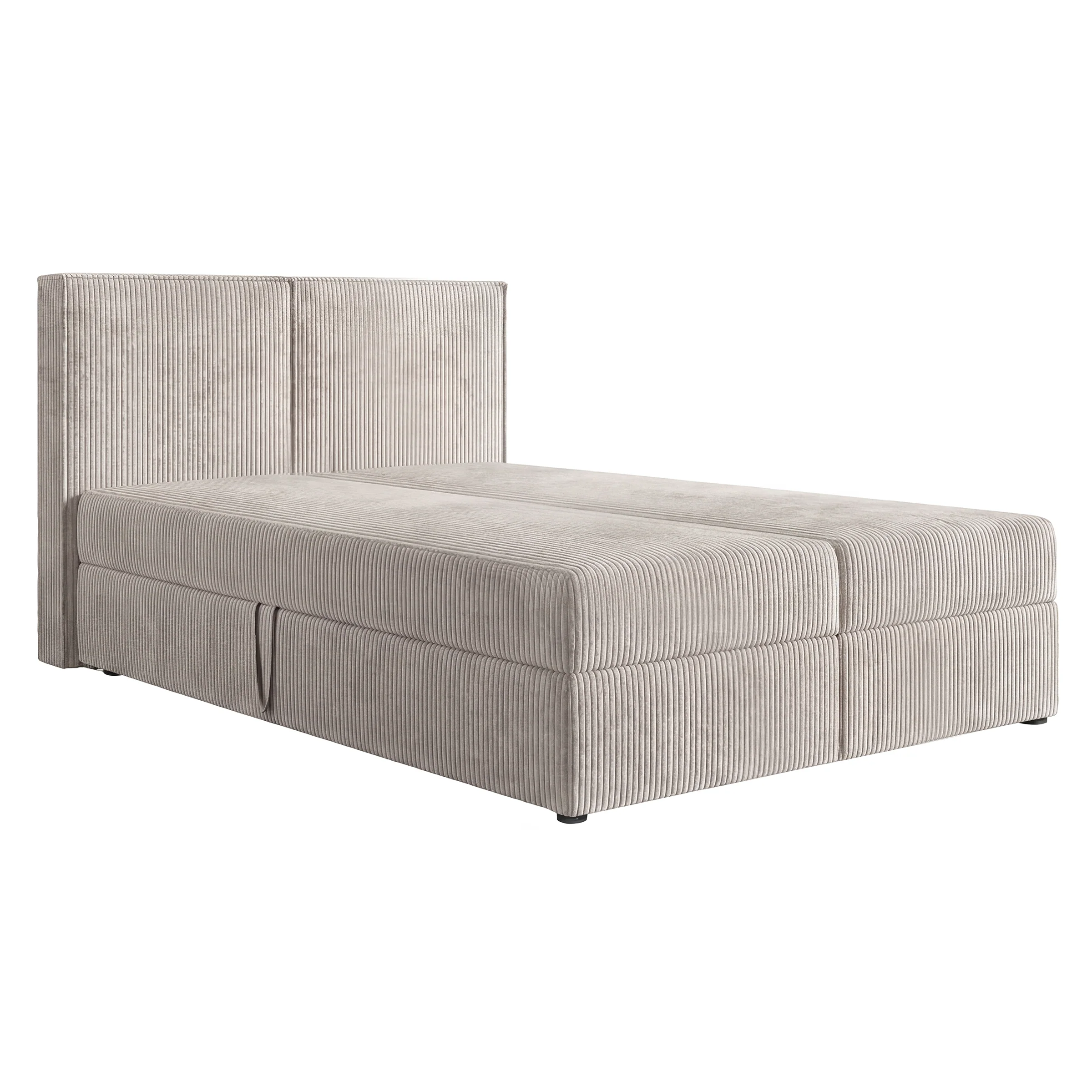 Iro - Boxspring met opbergruimte - Ribstof beige - 140x200 cm - Image 5