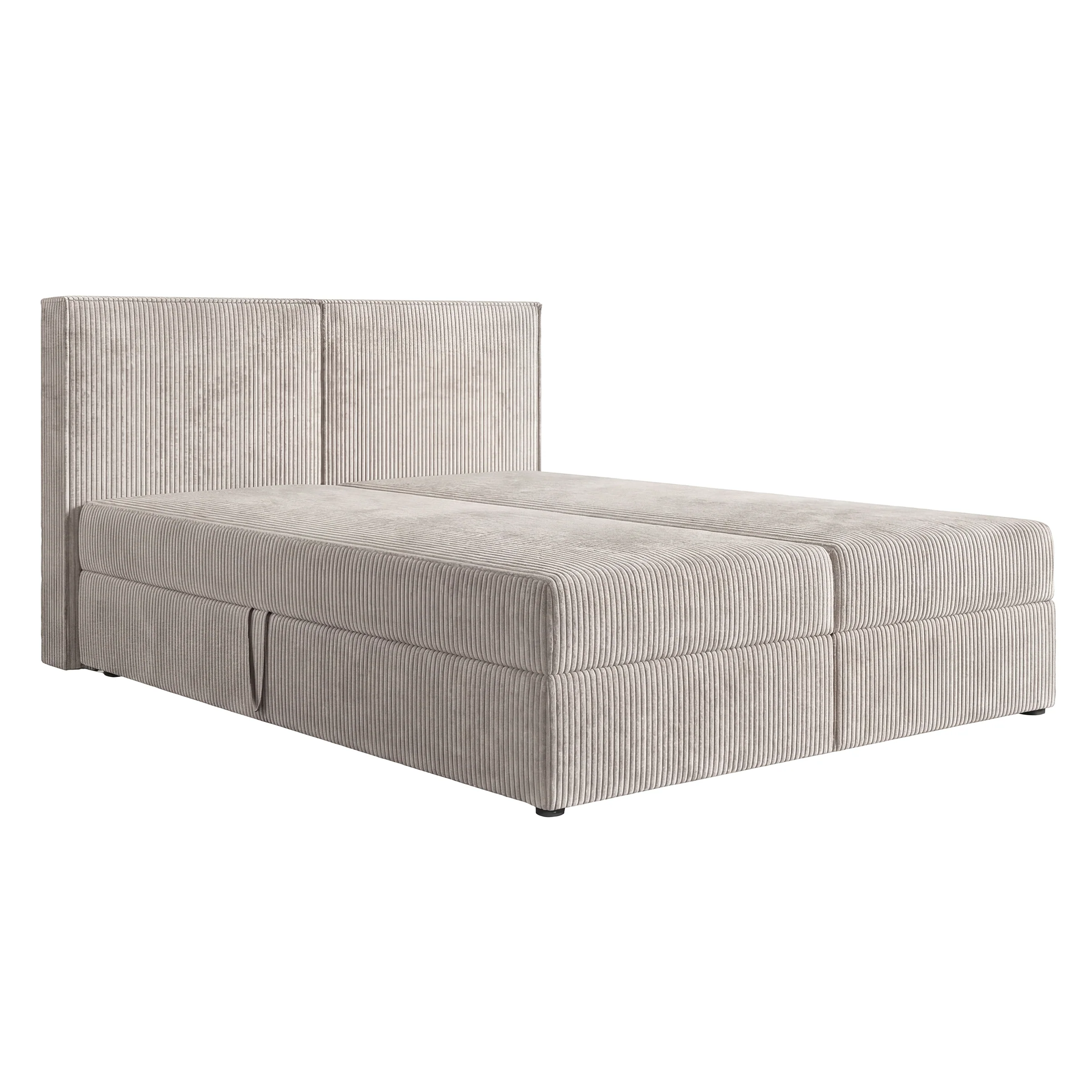 Iro - Boxspring met opbergruimte - Ribstof beige - 160x200 cm - Image 5