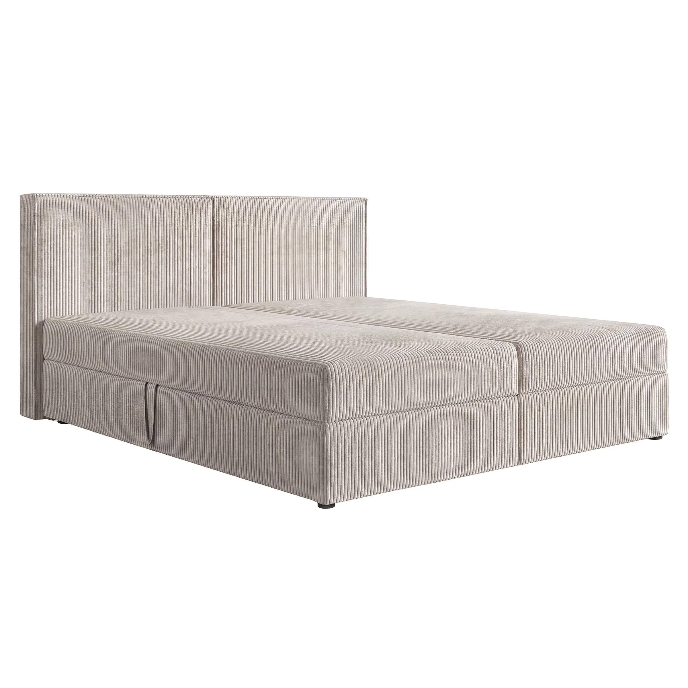 Iro - Boxspring met opbergruimte - Ribstof beige - 180x200 cm - Image 4