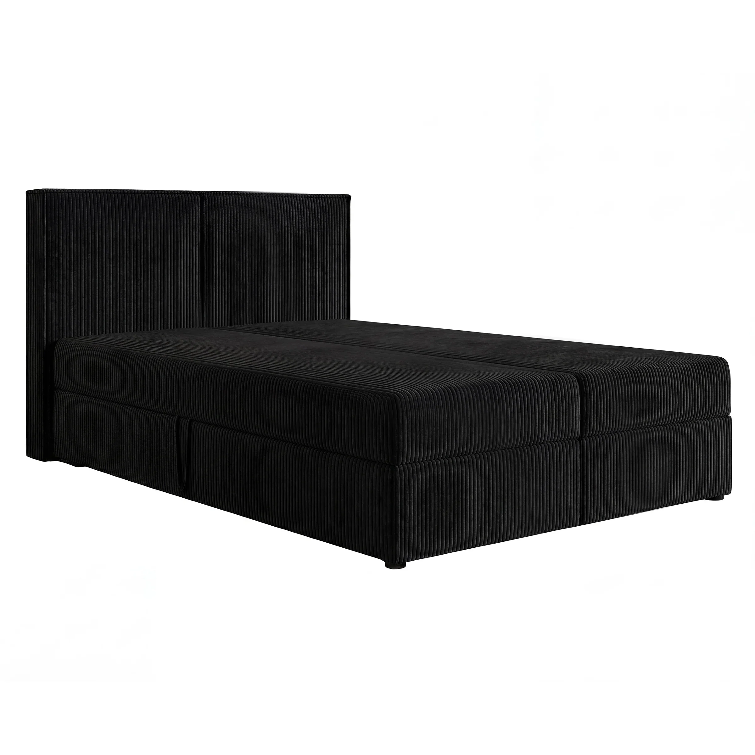 Iro - Boxspring met opbergruimte - Ribstof zwart - 140x200 cm - Image 5