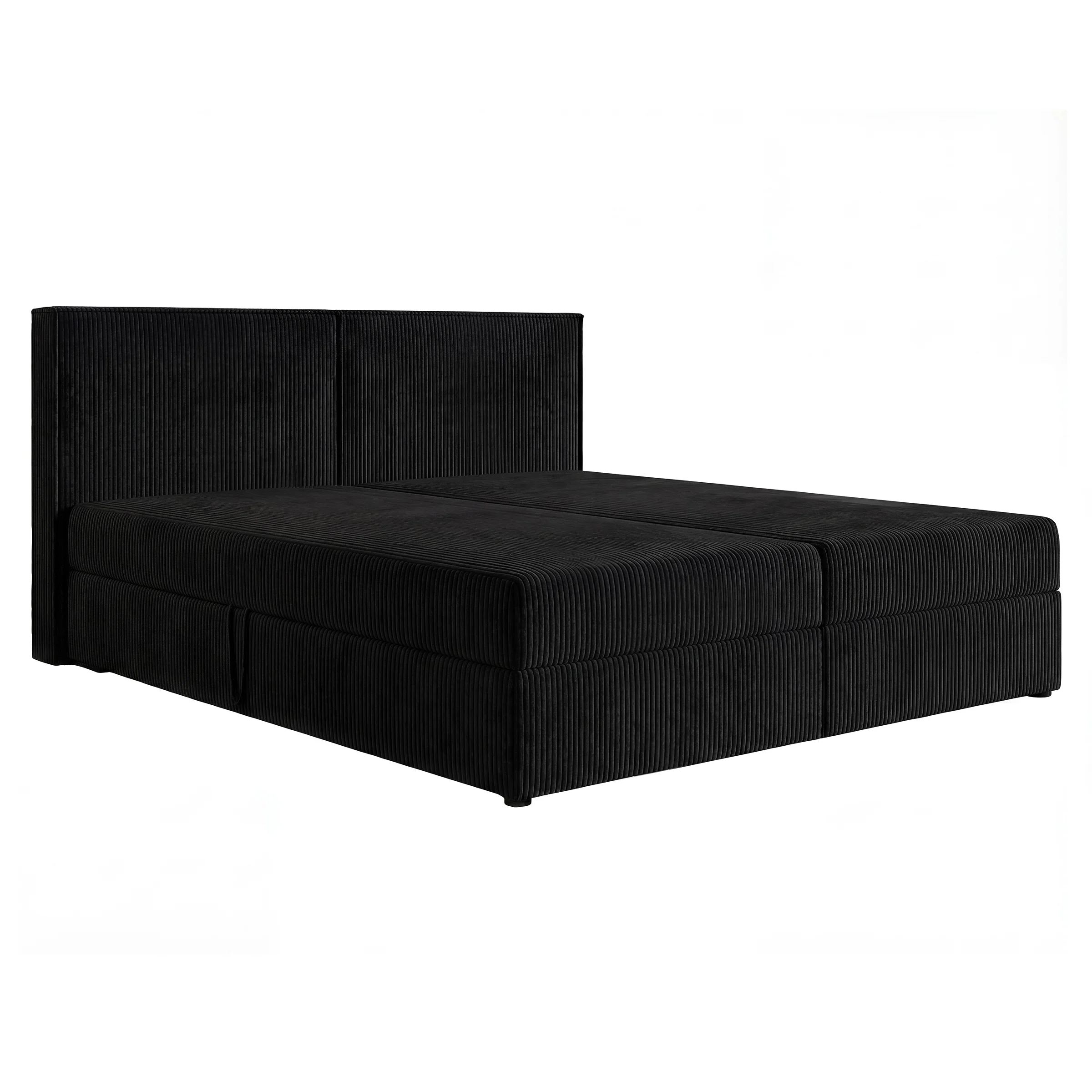 Iro - Boxspring met opbergruimte - Ribstof zwart - 180x200 cm - Image 5