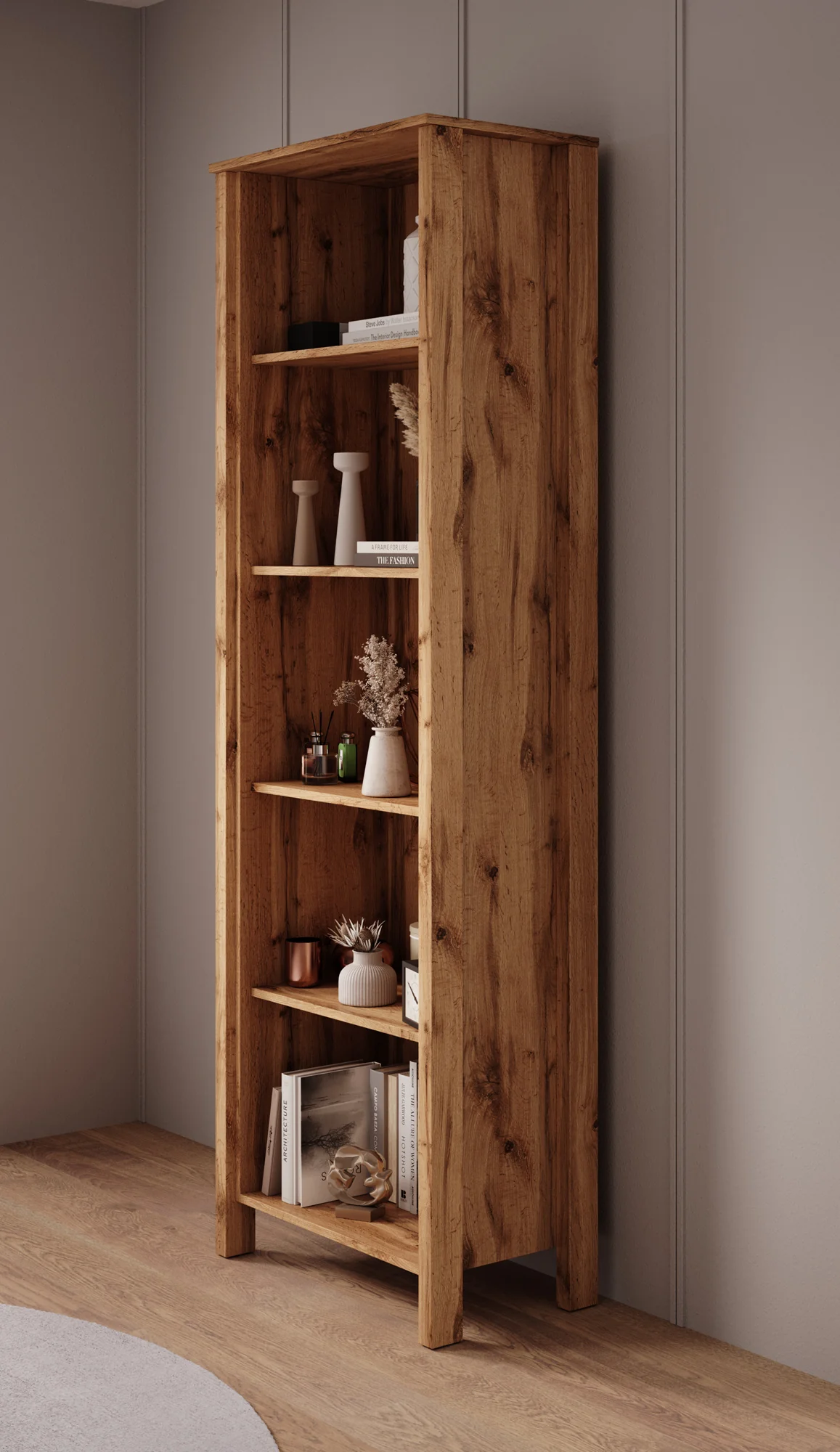 Isaac 1 - Boekenkast - Eiken - 66x37x199 cm - Image 3