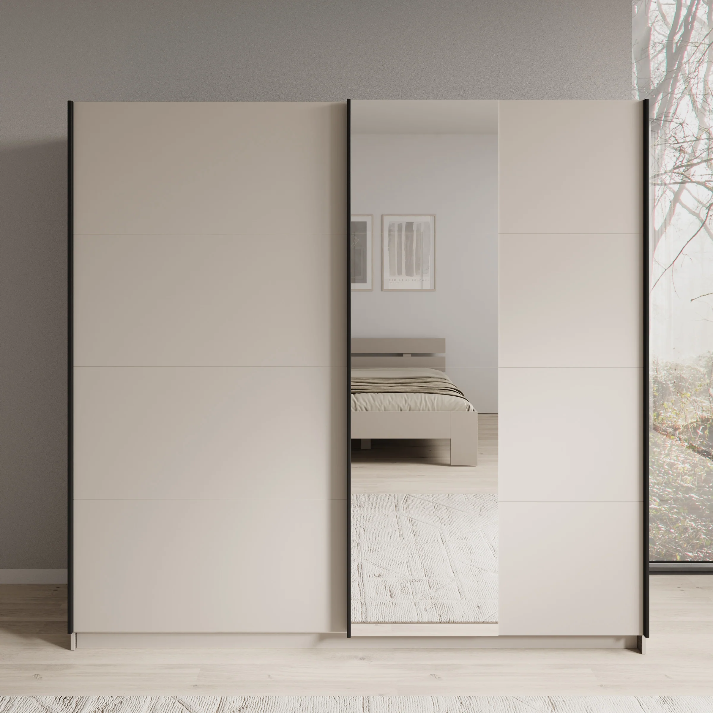 Isandro - Kledingkast - Beige - 220x62x211 cm - Image 3
