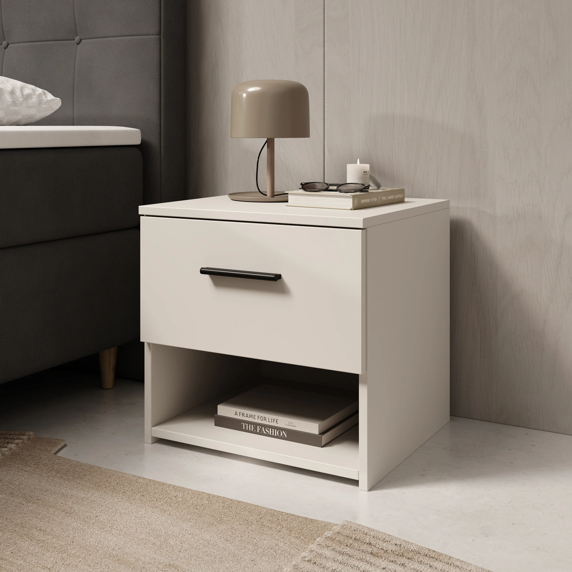 Isandro - Nachtkastje - Beige - 45x41x44 cm