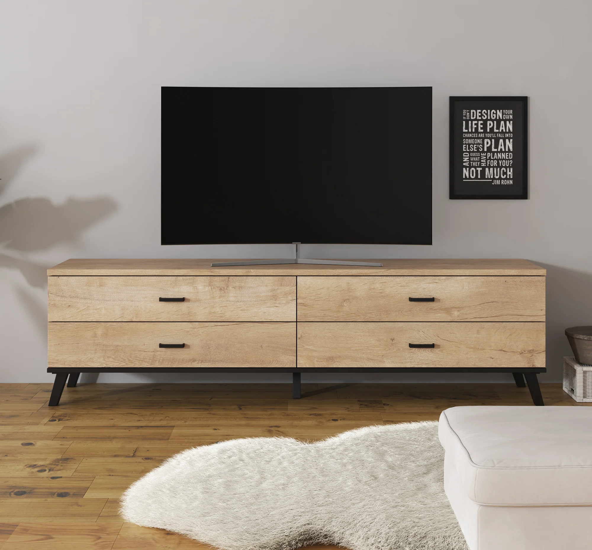 Jenny - TV-Meubel met 4 lades - Eiken - 181 cm - Image 2