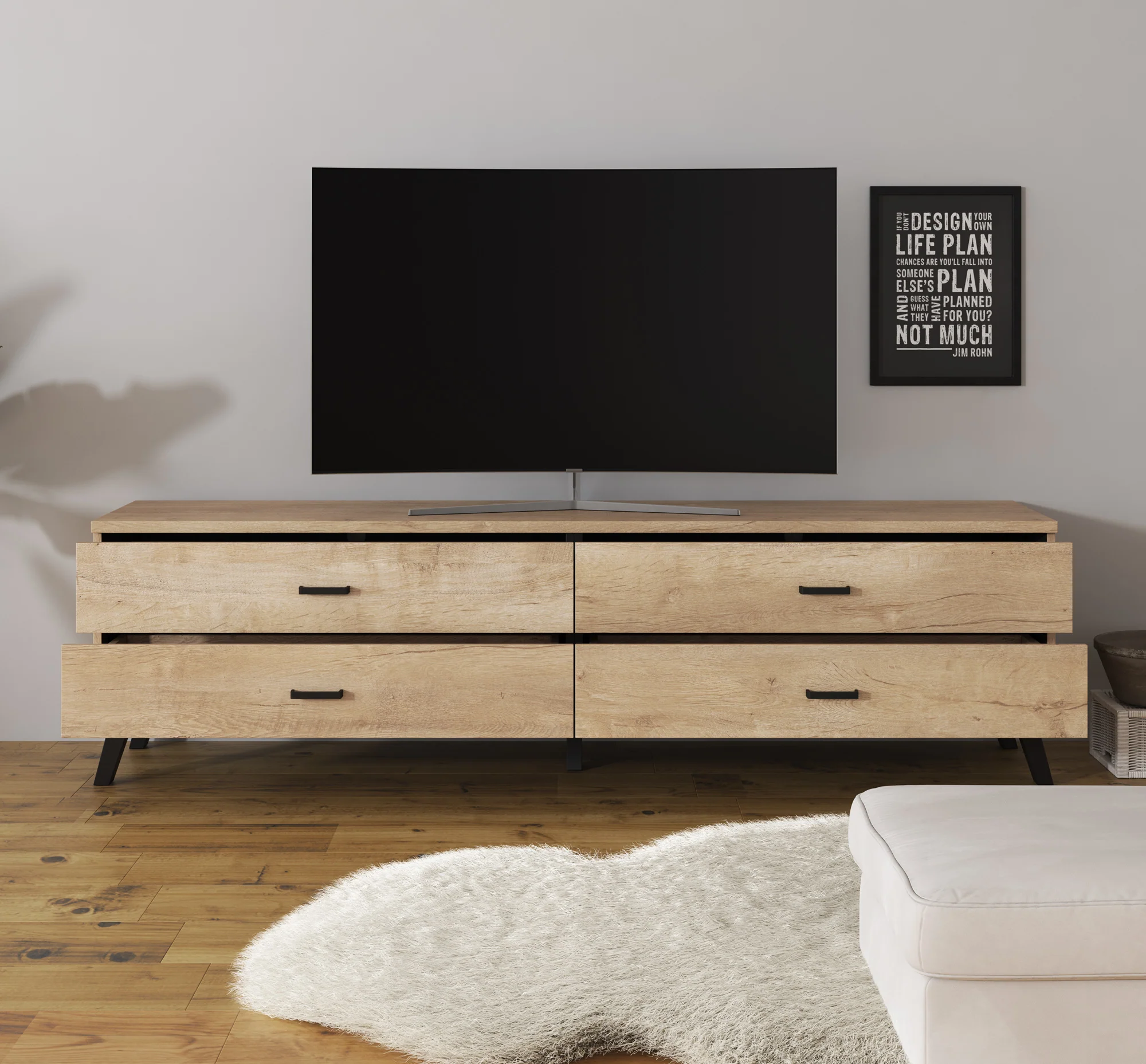 Jenny - TV-Meubel met 4 lades - Eiken - 181 cm - Image 3