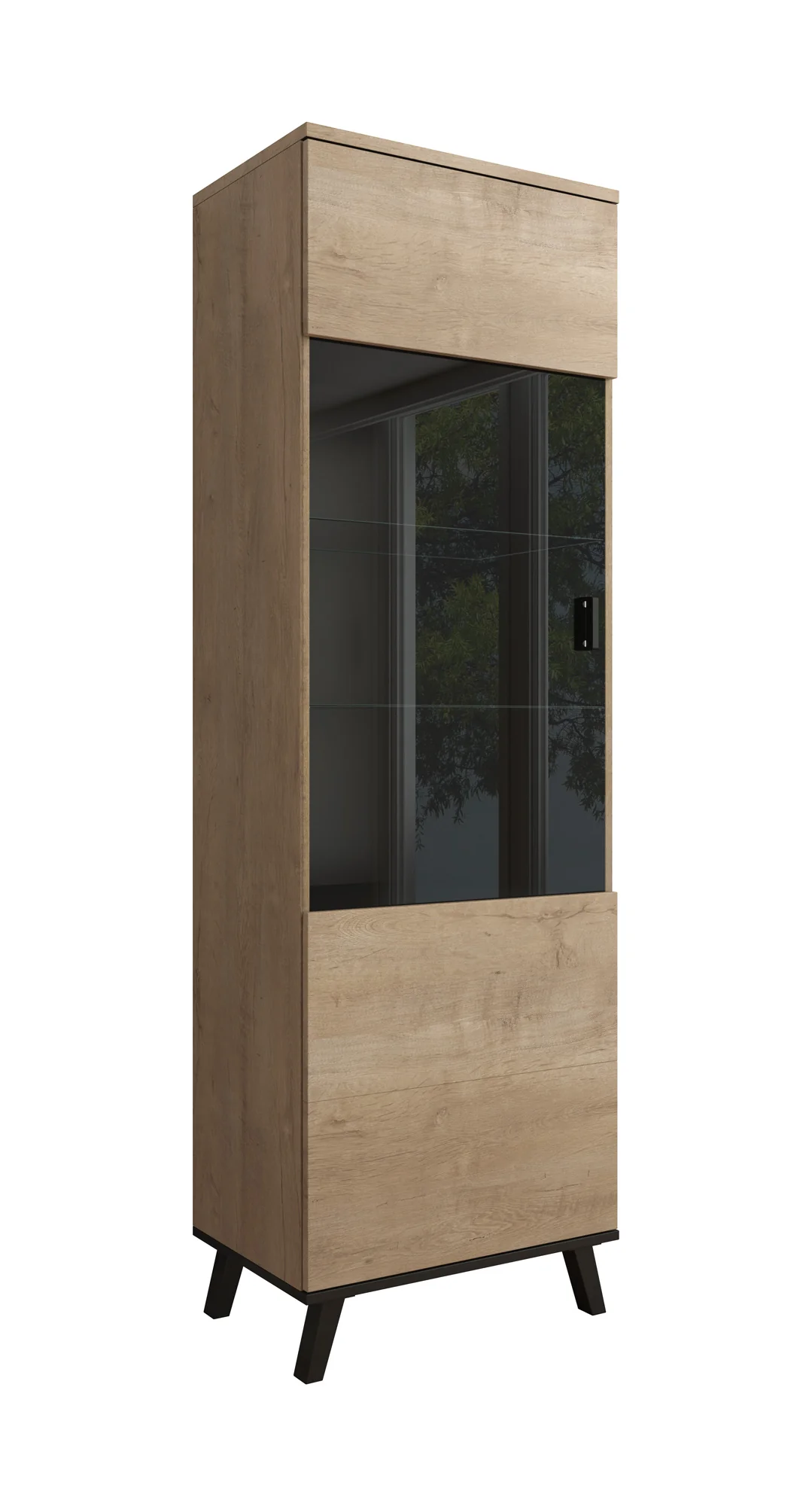 Jenny - Vitrinekast - Eiken/zwart - 61x40x191 cm - Image 6