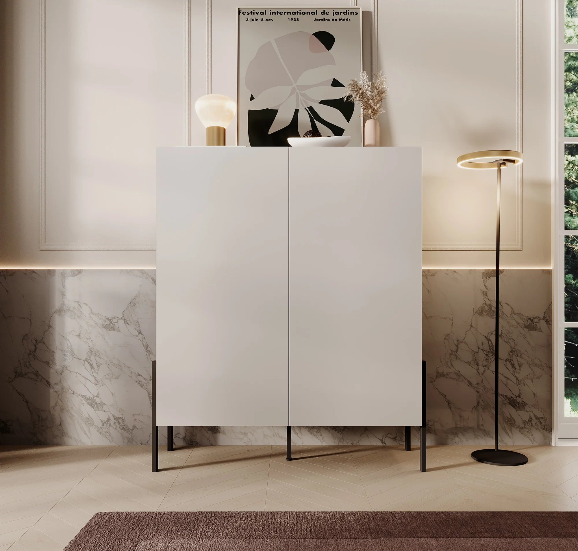Jordy - Dressoir - Beige - 114x40x135 cm - Image 2