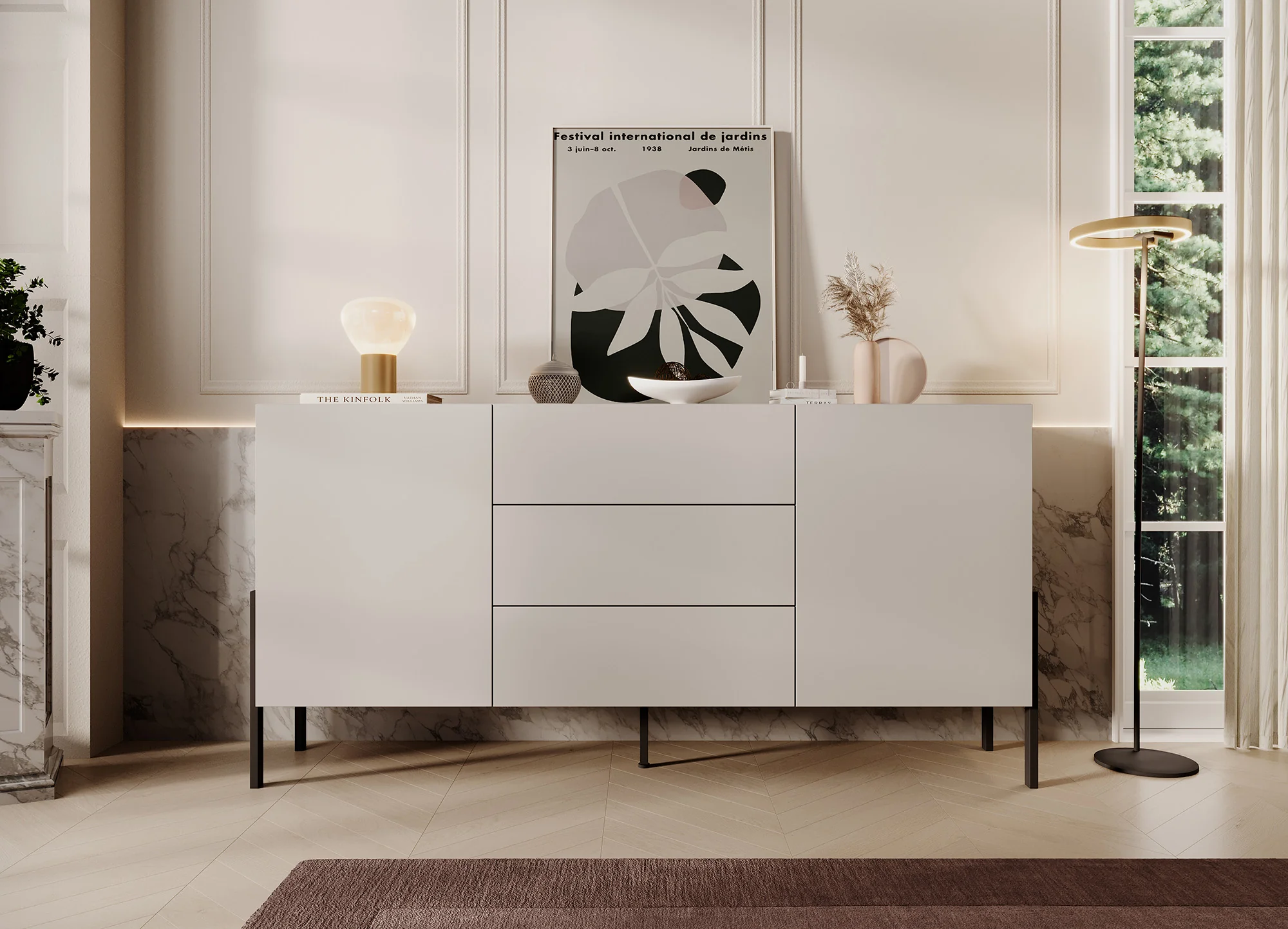 Jordy - Dressoir - Beige - 184x40x90 cm - Image 2