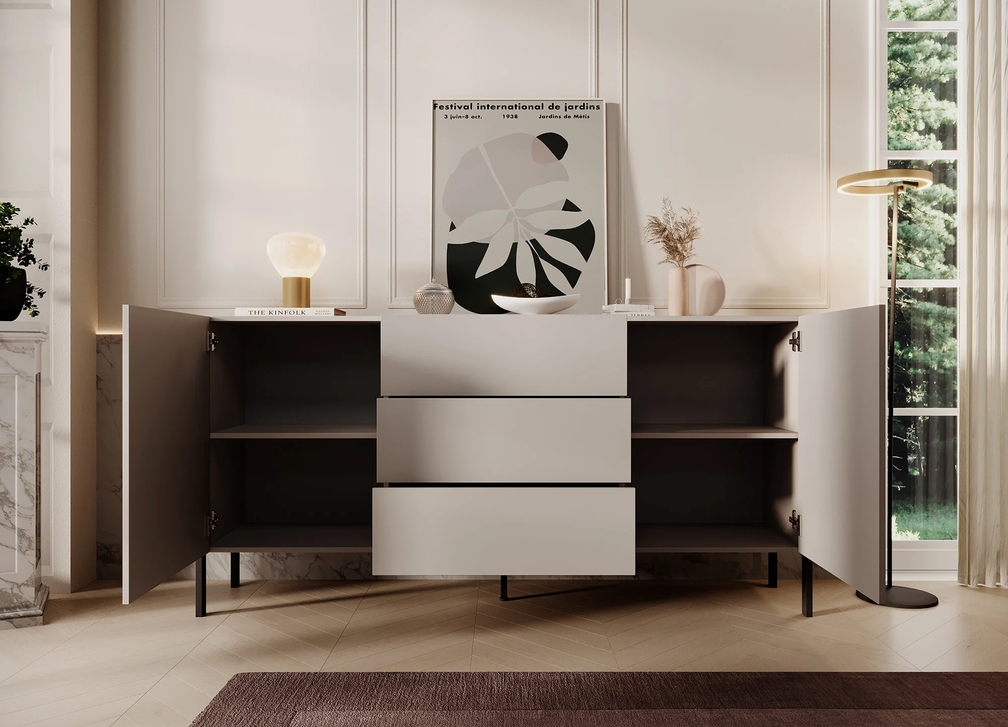 Jordy - Dressoir - Beige - 184x40x90 cm - Image 3