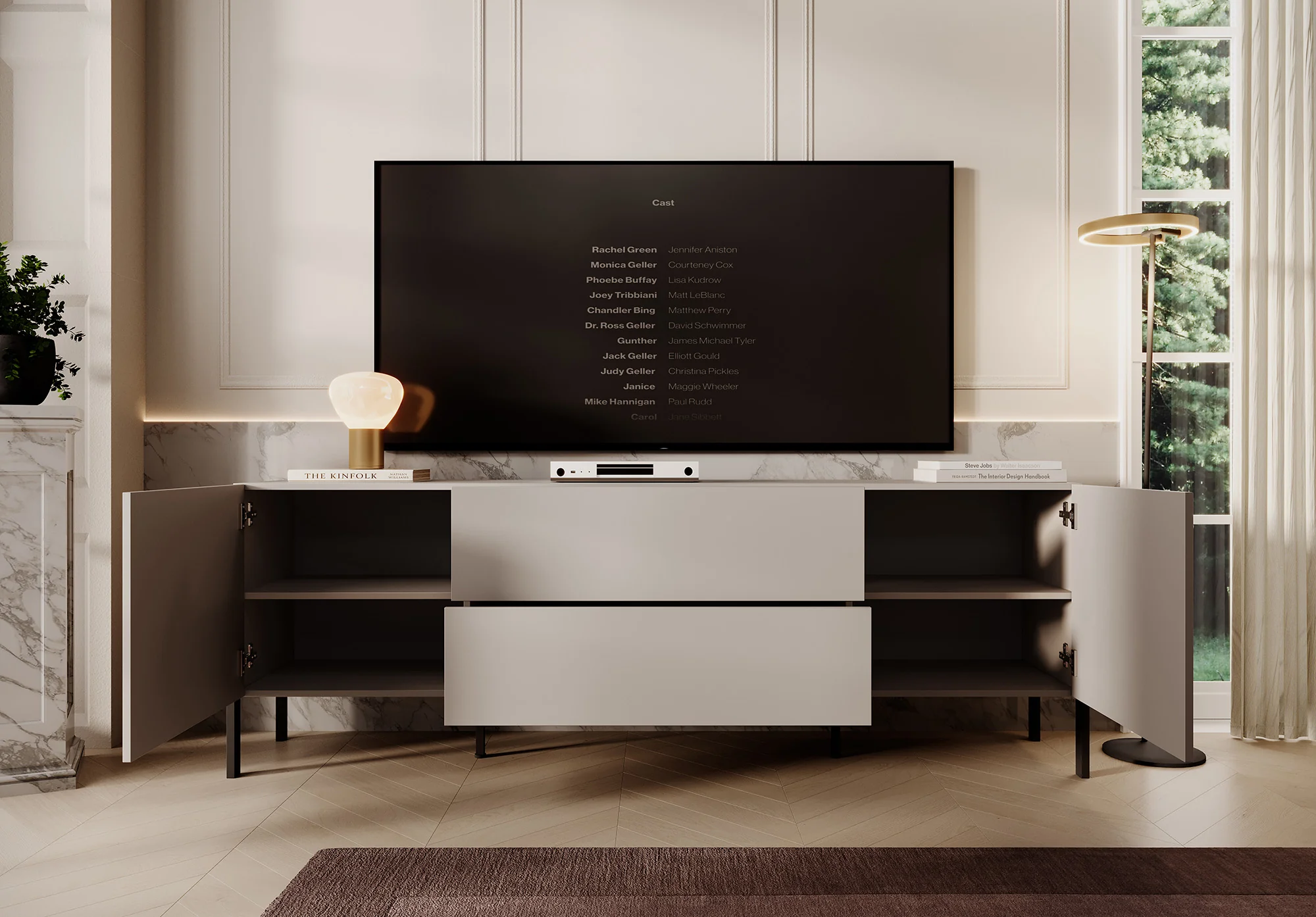 Jordy - TV-Meubel met 2 lades - Beige - 204 cm - Image 3