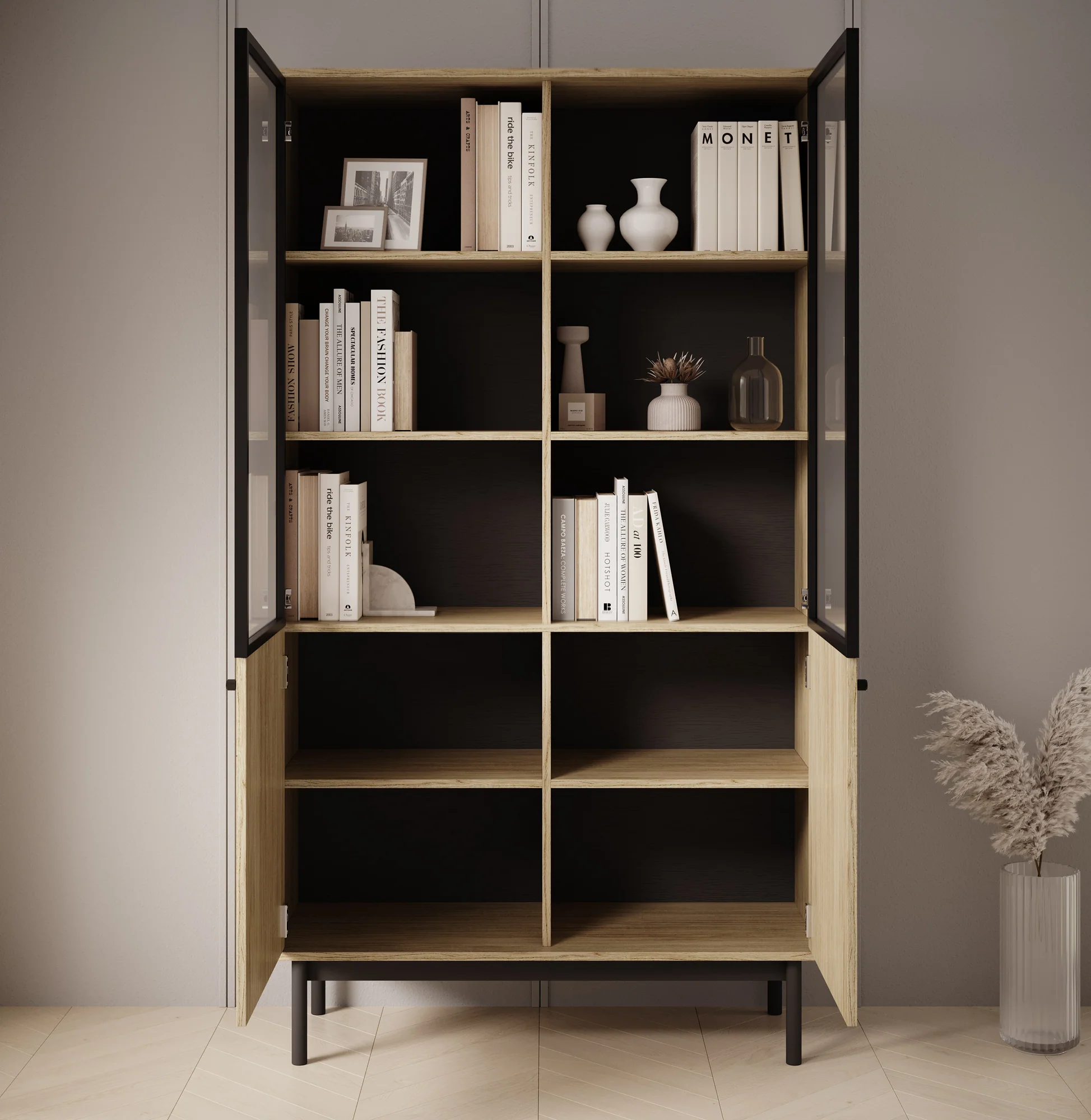 Jules 1 - Vitrinekast - Eiken - 104x39x185 cm - Image 3