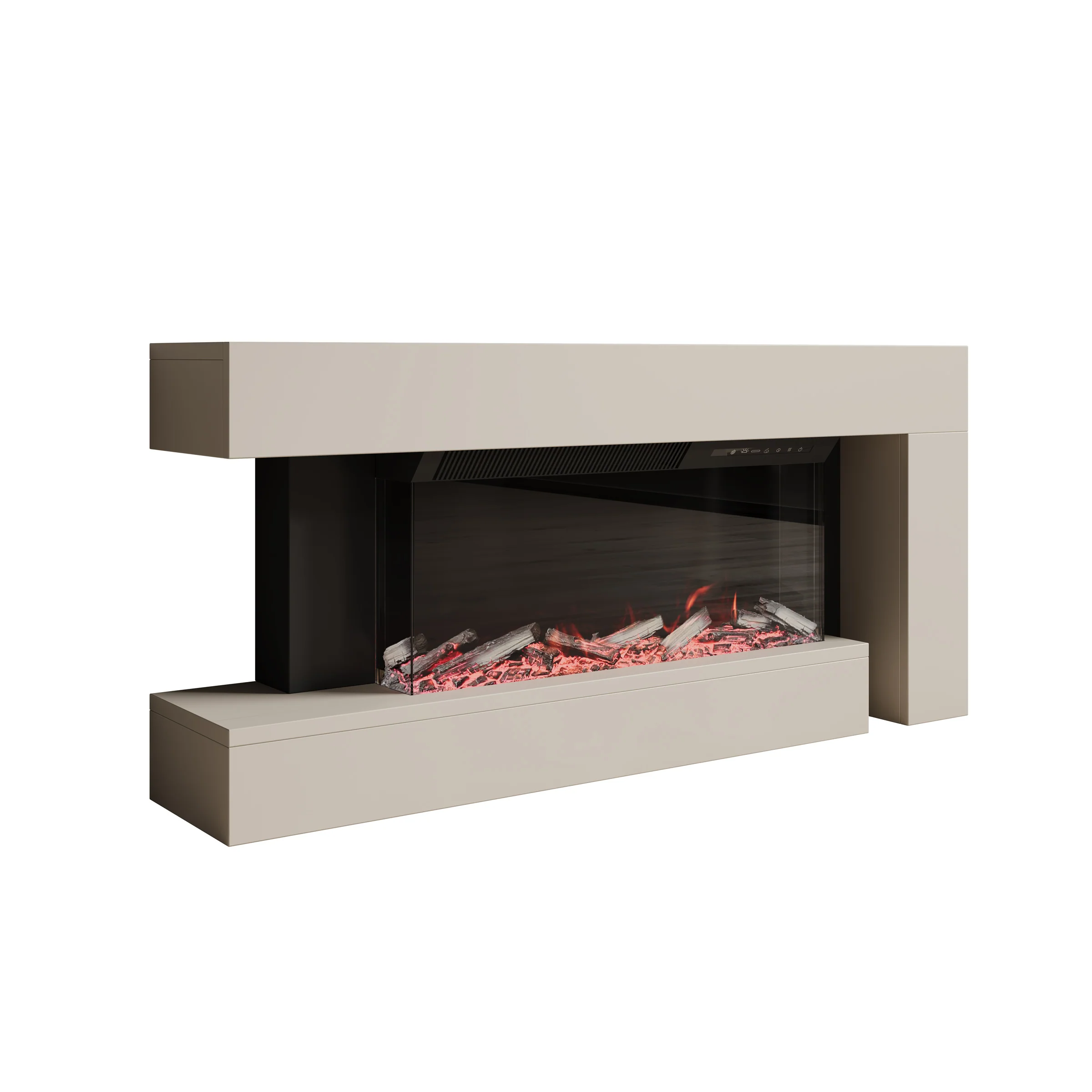 Jumea - Elektrische sfeerhaard - Beige - 120x23x56 cm - Image 6