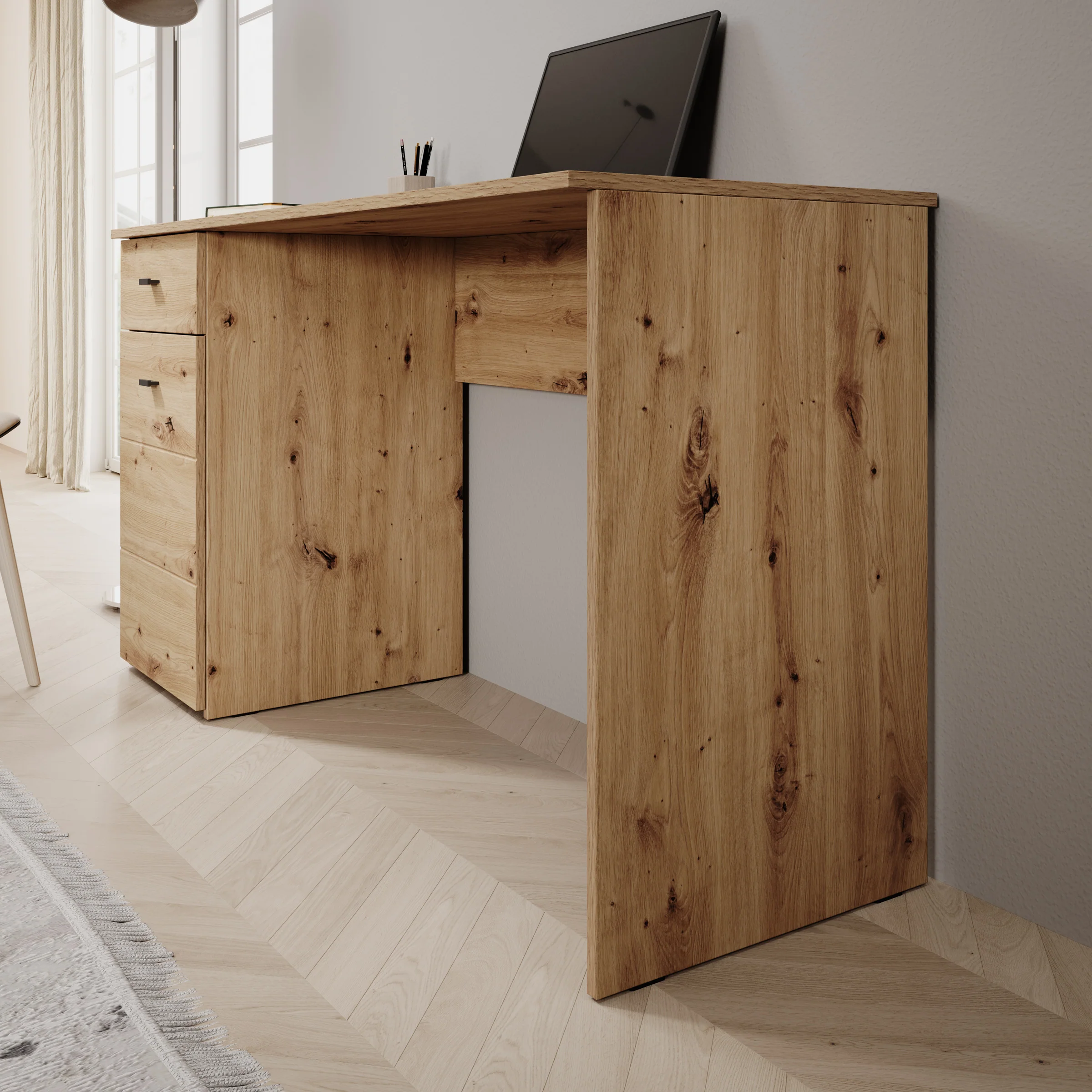 Kairo - Bureau - Eikenpatroon - 140x50x77 cm - Image 4