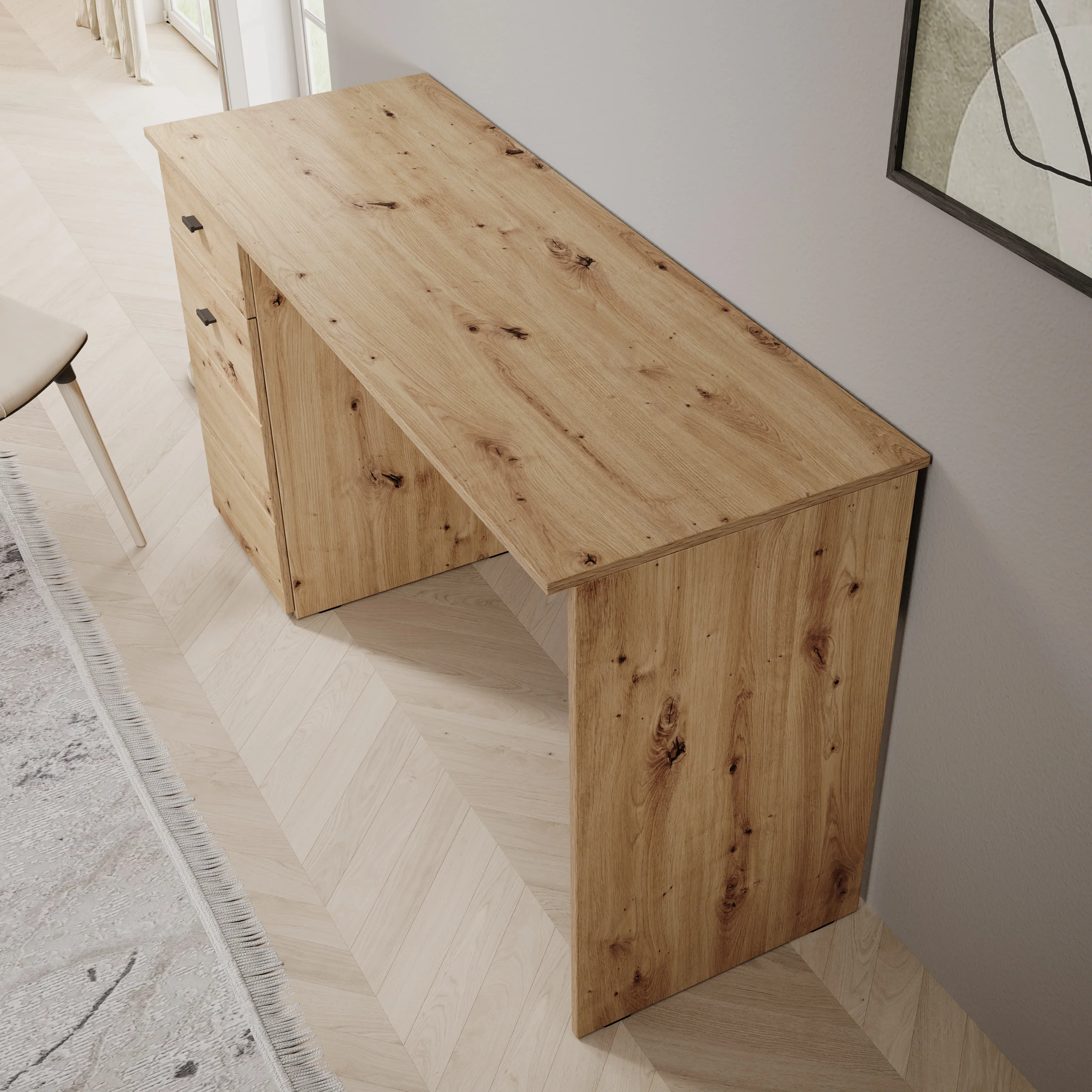 Kairo - Bureau - Eikenpatroon - 140x50x77 cm - Image 5