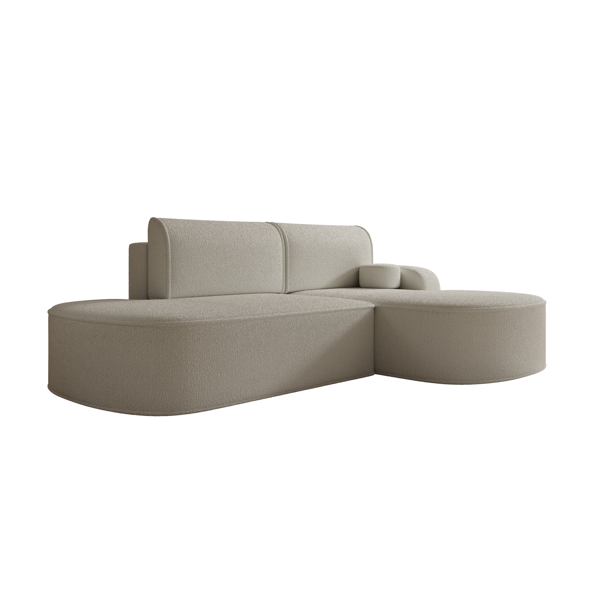 Kalero - Hoekbank 2-zits met chaise longue - Teddystof beige - Rechts - Image 4