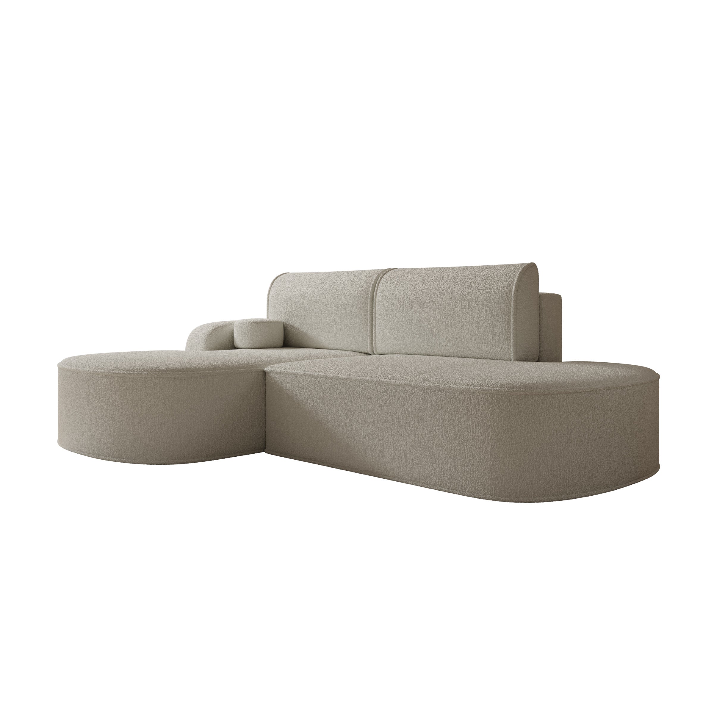 Kalero - Hoekbank 2-zits met chaise longue - Teddystof beige - Links - Image 4