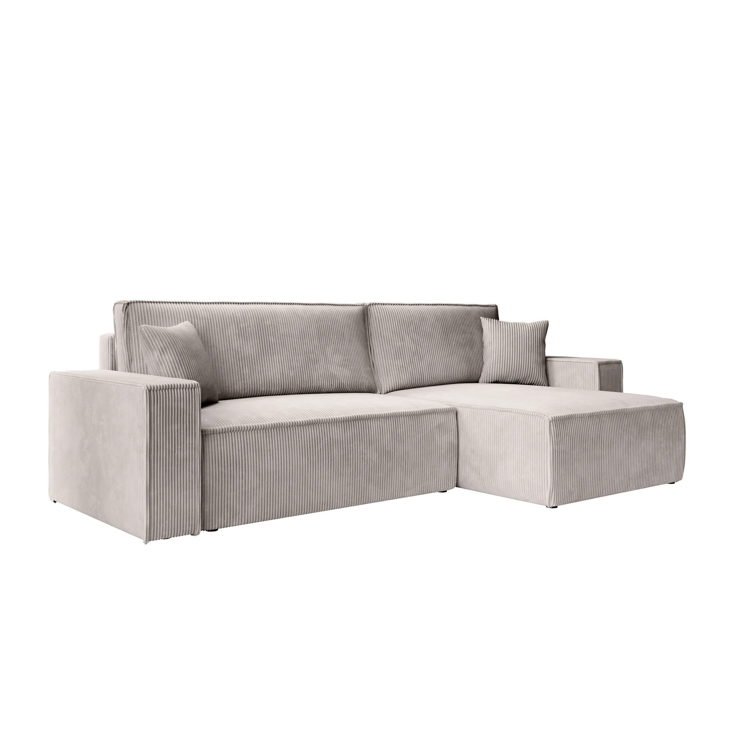 Kandahar - Hoekbank 3-zits met chaise longue - Ribstof beige - Universeel - Image 6