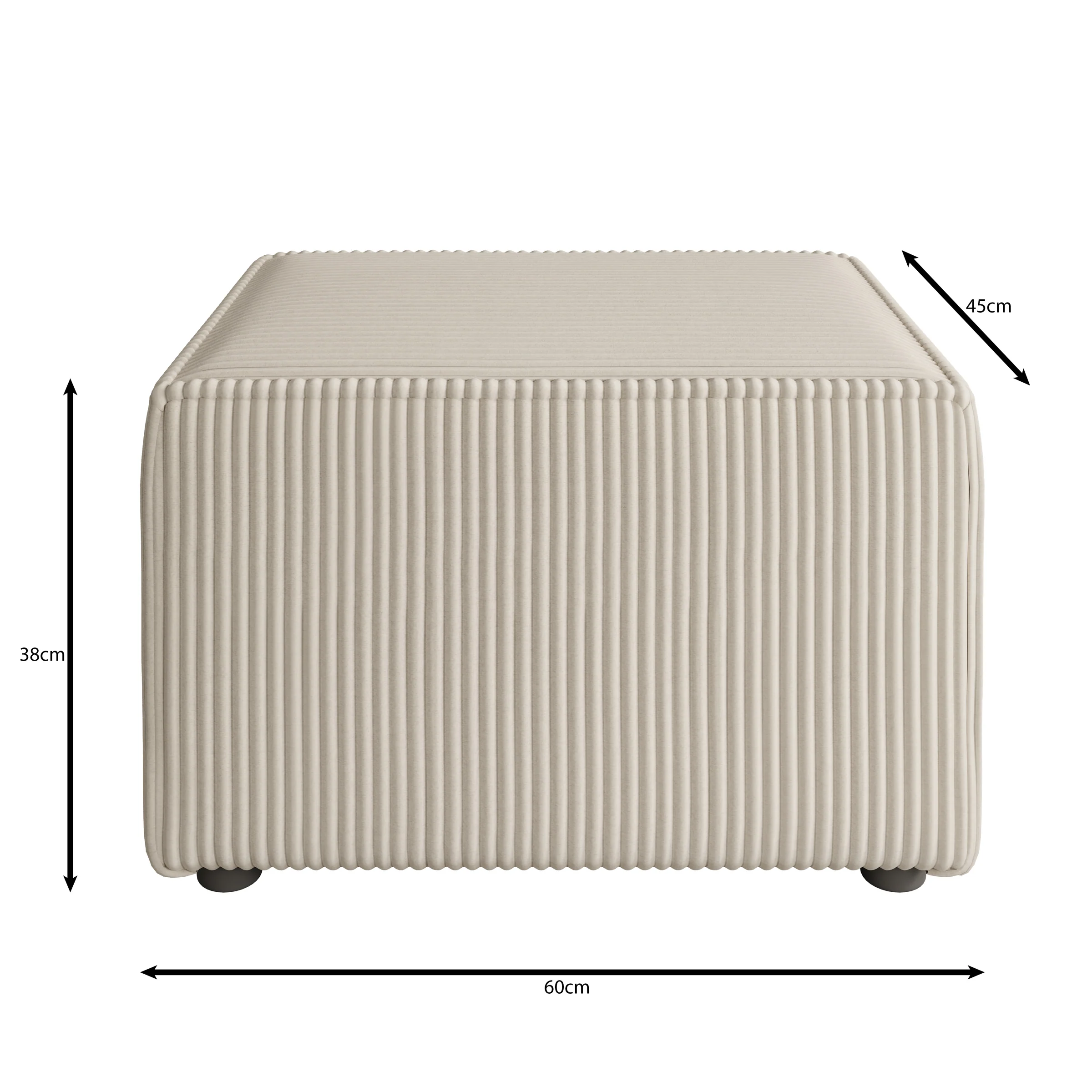 Kandahar - Poef - Ribstof beige - 60x45x38 cm - Image 3