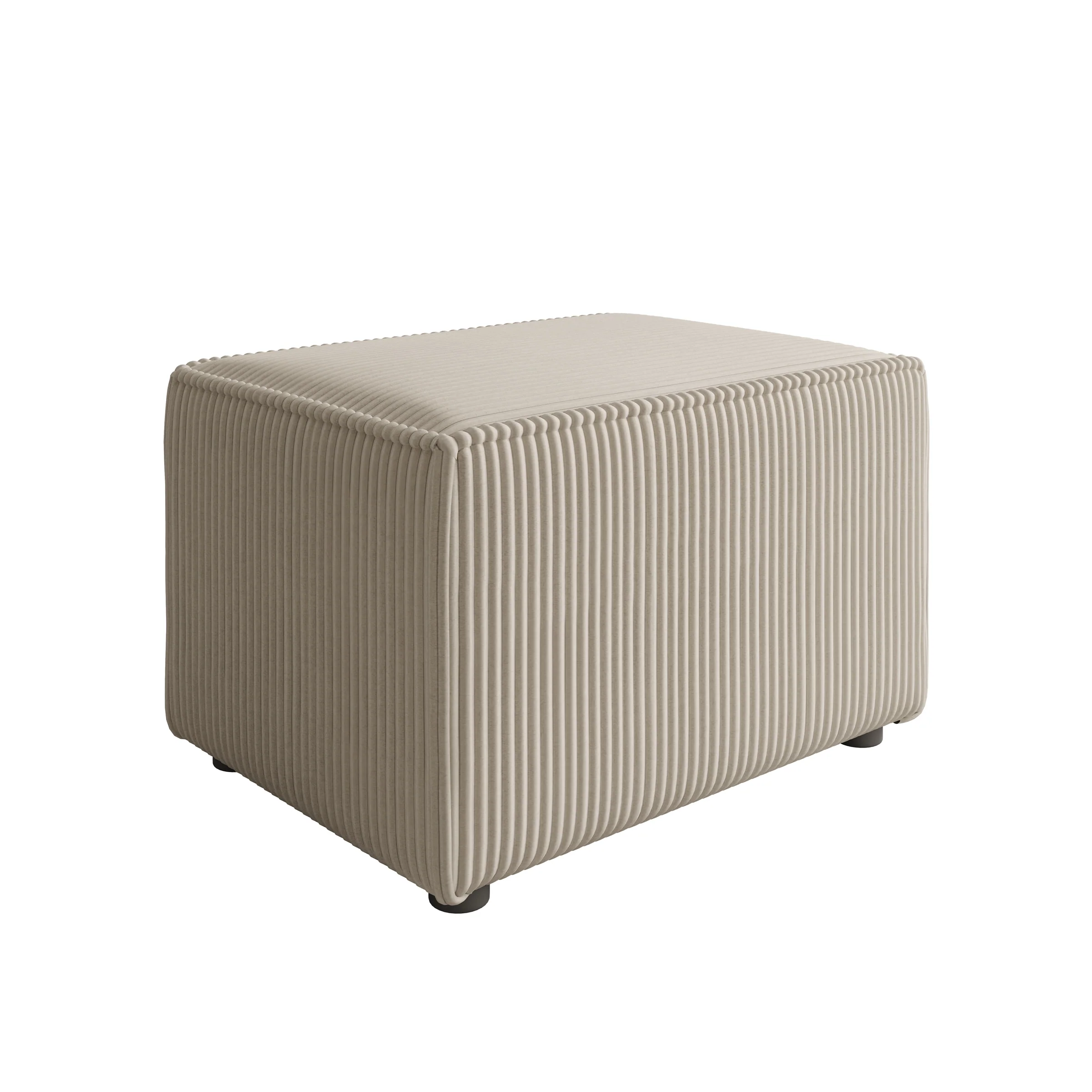Kandahar - Poef - Ribstof beige - 60x45x38 cm - Image 4
