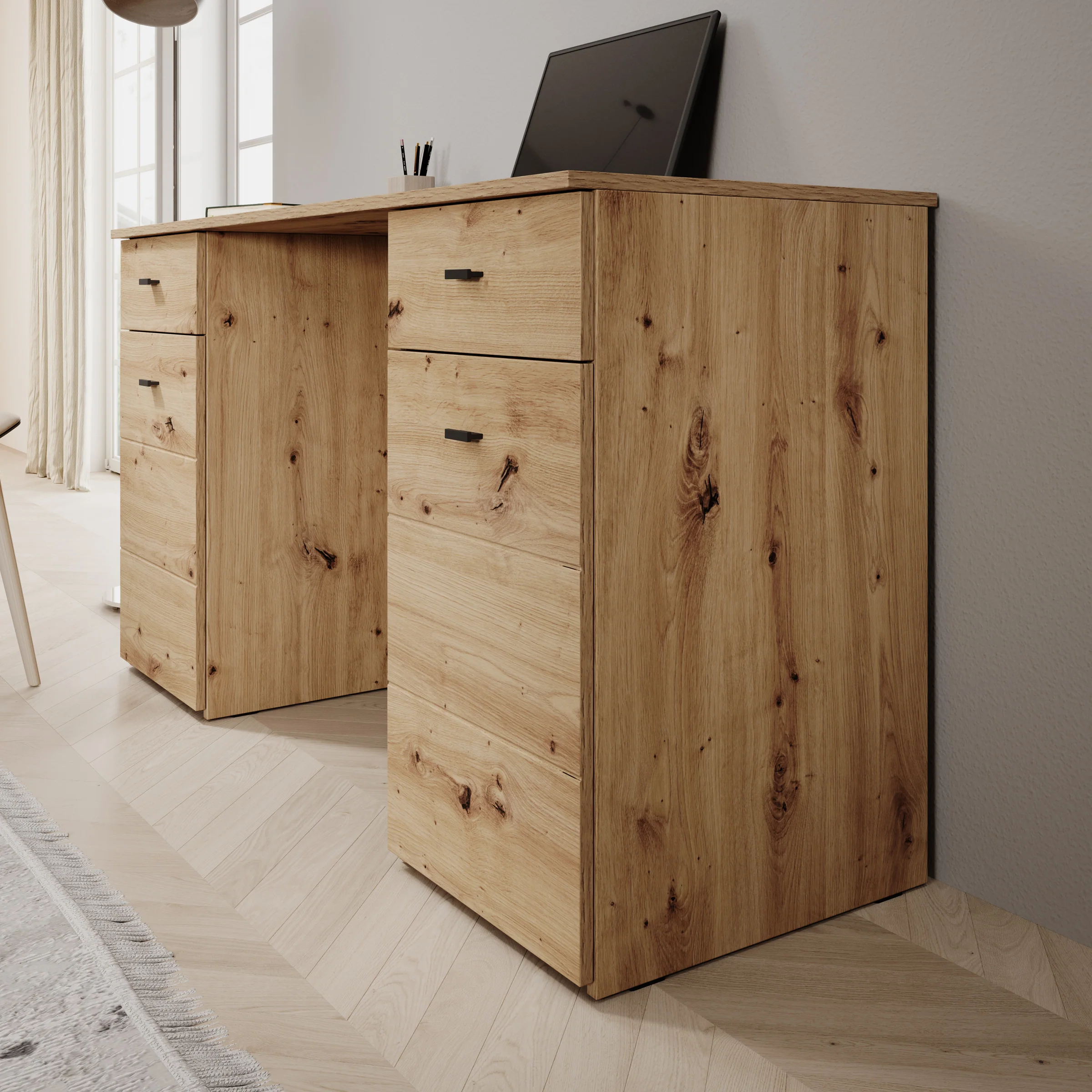 Kano - Bureau - Eikenpatroon - 140x50x77 cm - Image 4