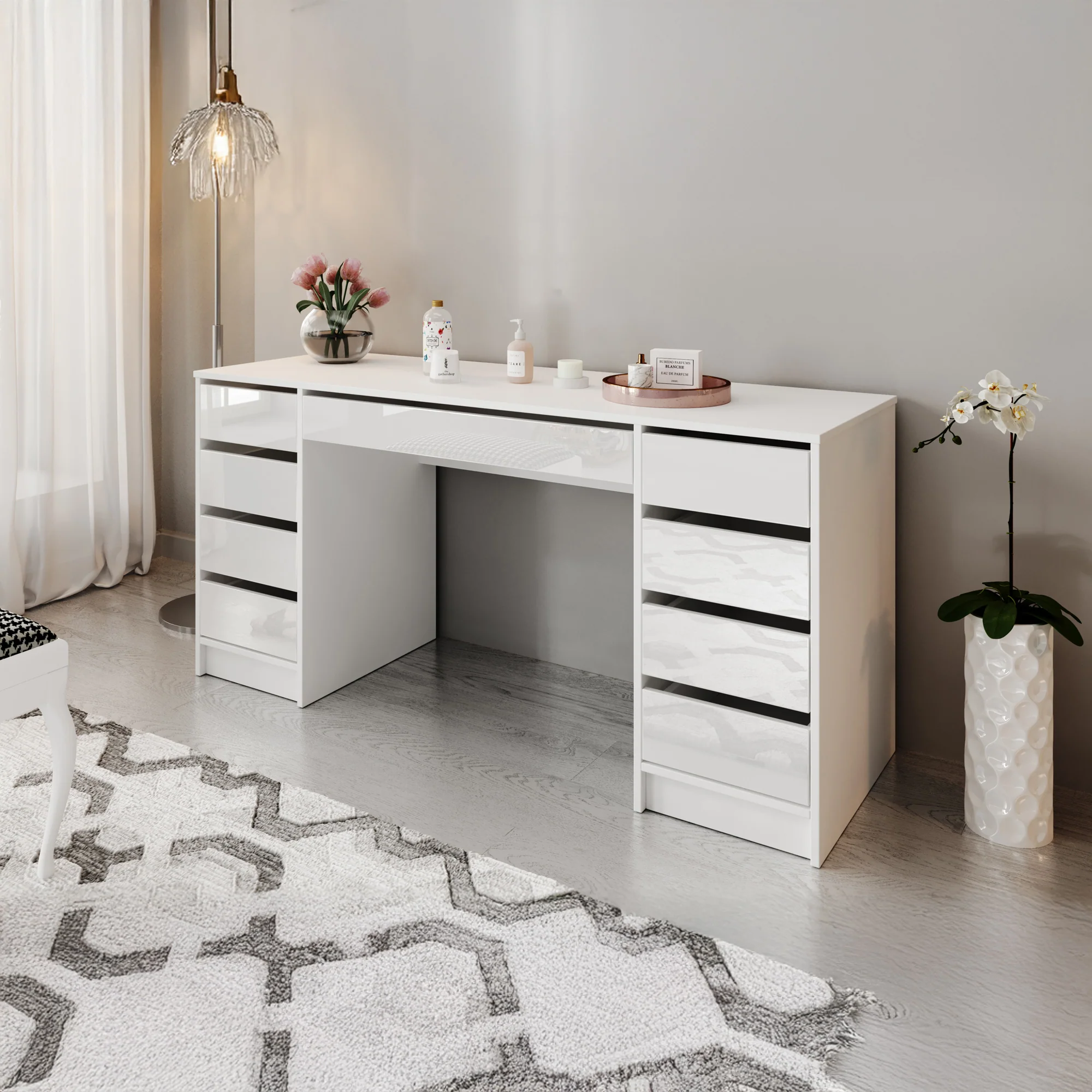 Arco 2 - Kaptafel - Wit hoogglans - 154x55 cm