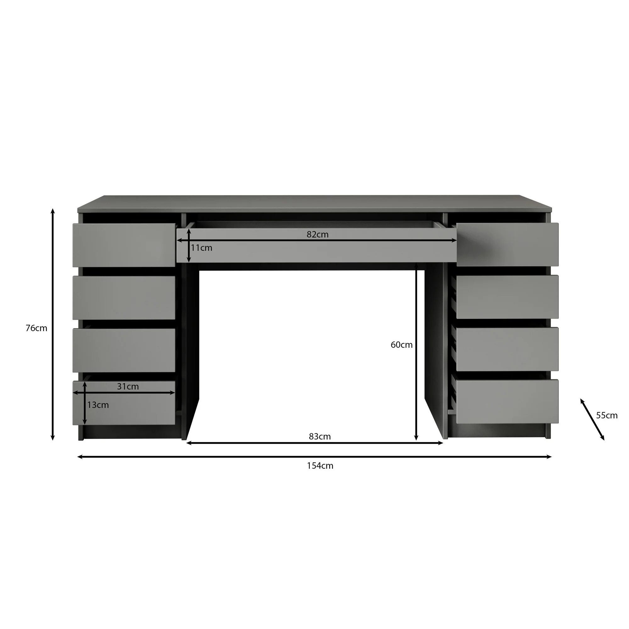Arco 2 - Kaptafel - Eiken - 154x55 cm - Image 5