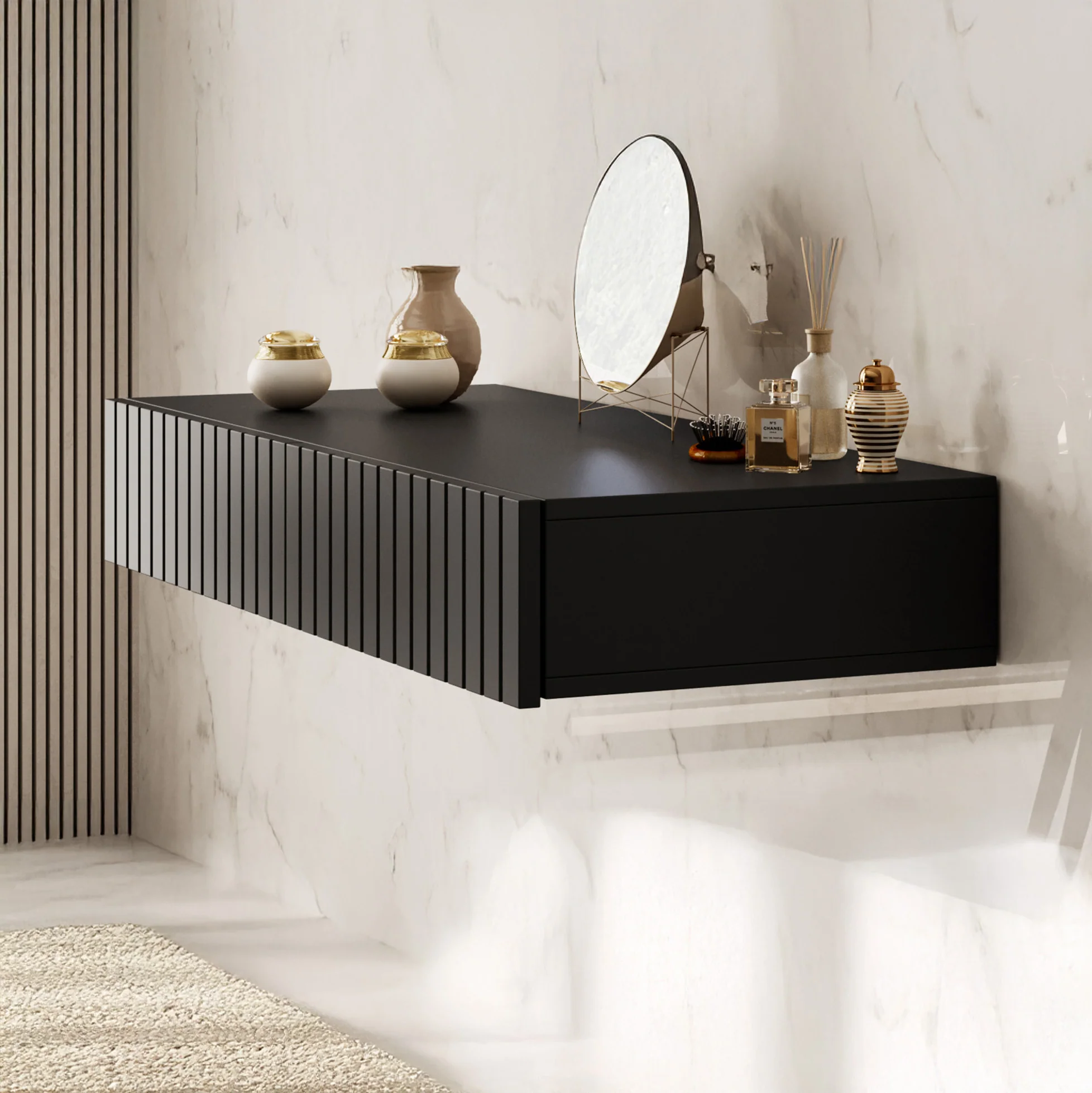 King - Kaptafel - Mat Zwart - 100x41 cm - Image 4