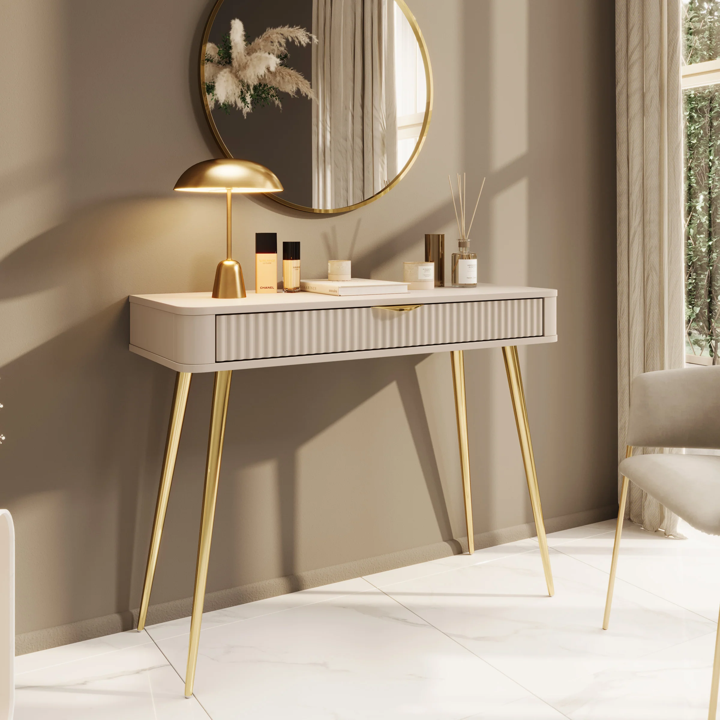 Lima - Kaptafel - Beige - 100x38x78 cm