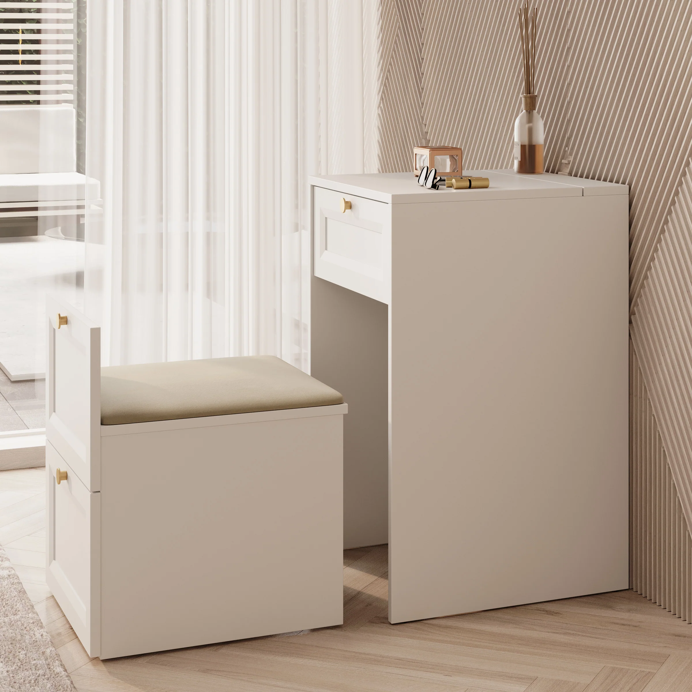 Rumble - Kaptafel met stoel - Wit - 50x51 cm - Image 7