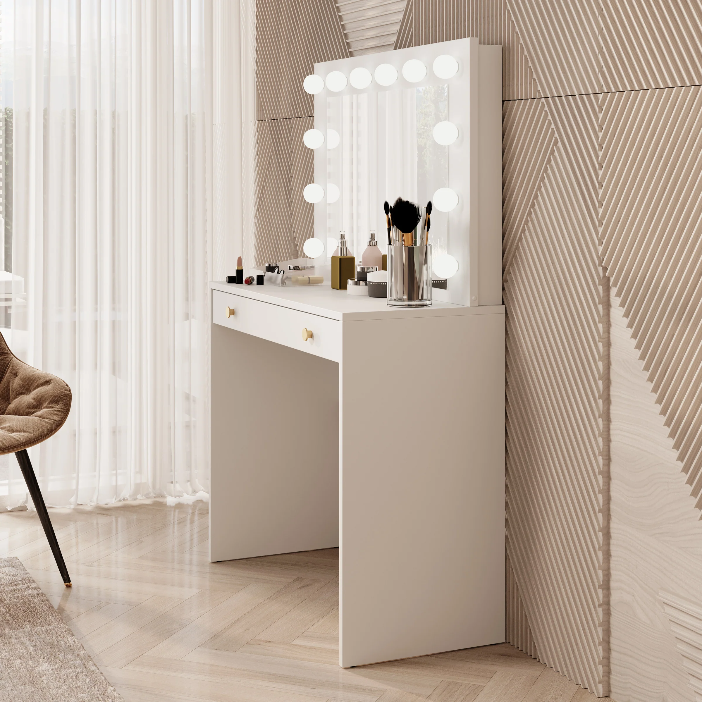 Rumble 2 - Kaptafel met spiegel - Wit - 90x40x136 cm - Image 4