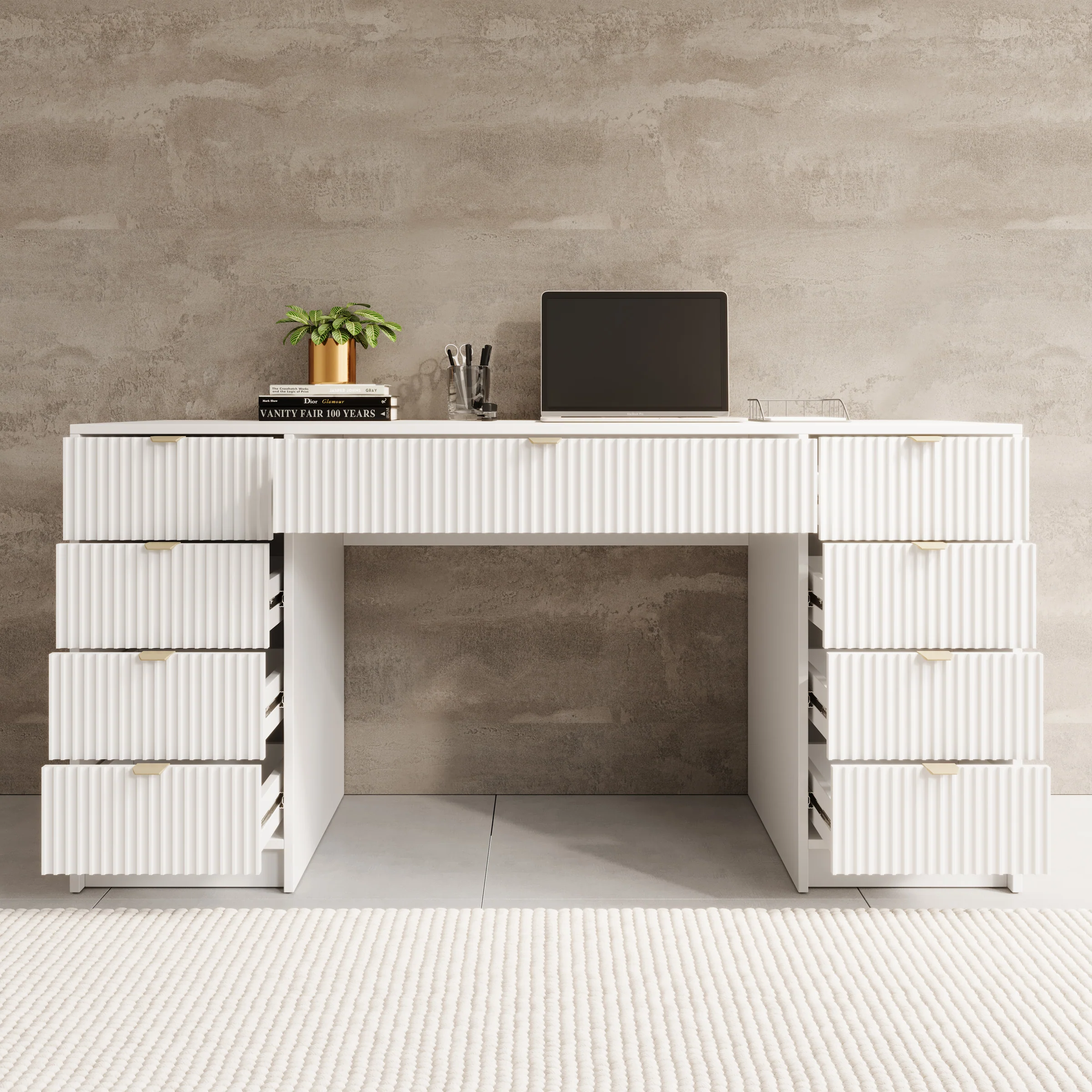 Tavares 2 - Kaptafel - Wit - 154x55x76 cm - Image 2