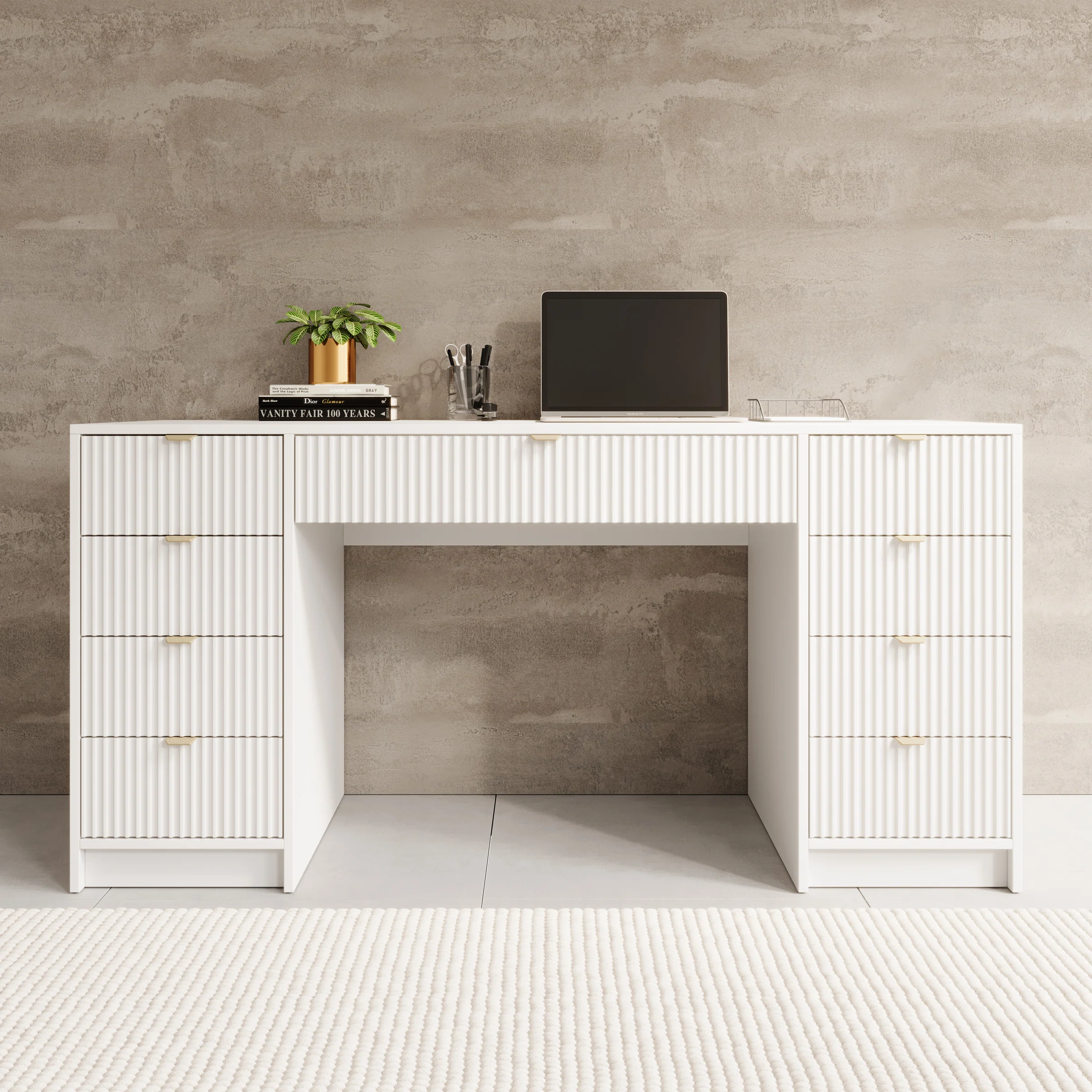 Tavares 2 - Kaptafel - Wit - 154x55x76 cm - Image 3