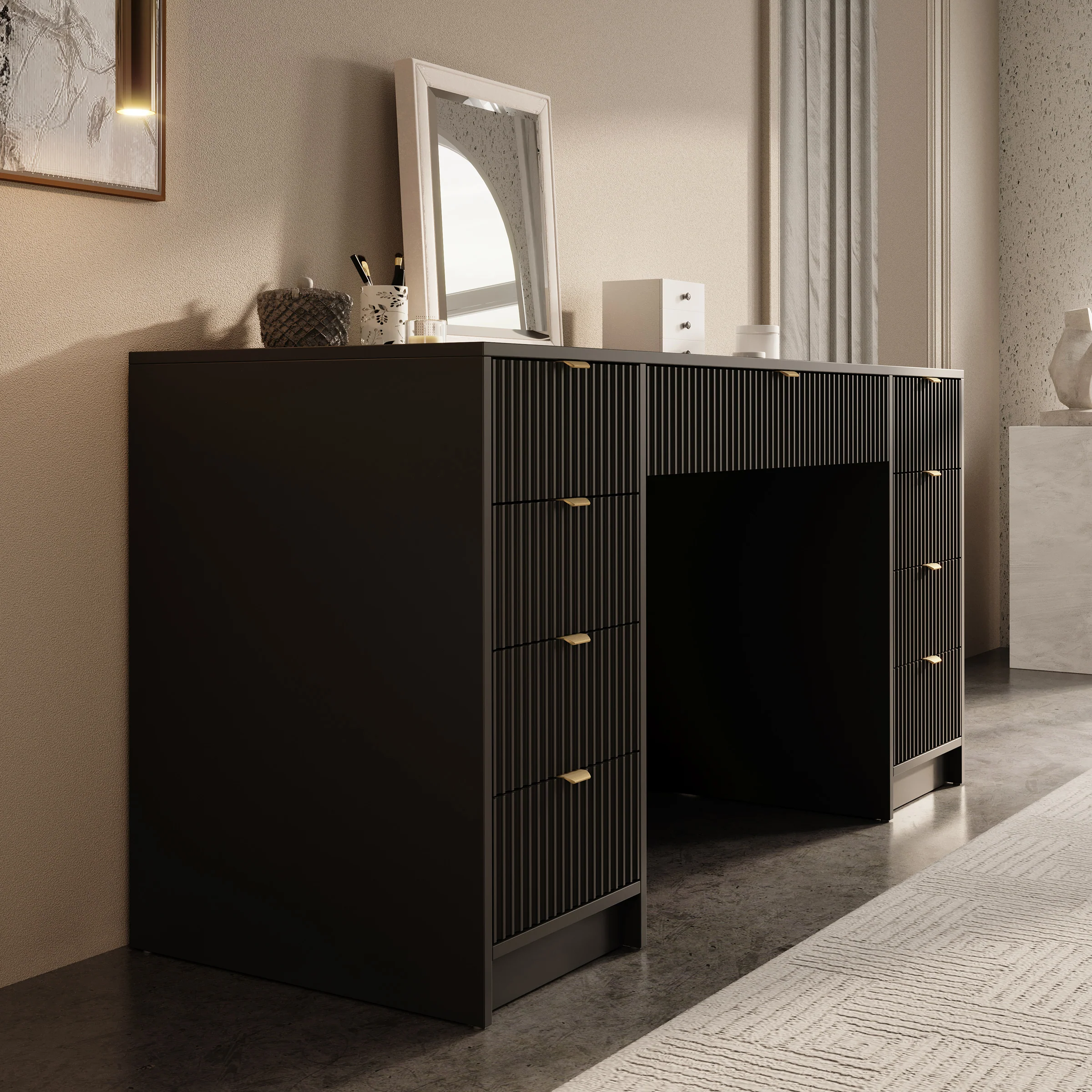 Tavares 2 - Kaptafel - Zwart - 154x55 cm - Image 4